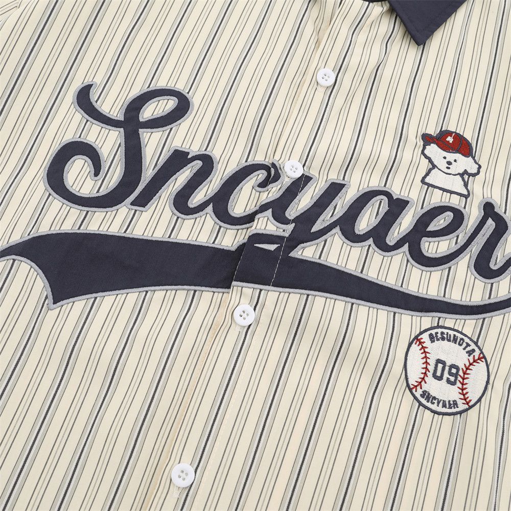 Japanese Brand Men's letter embroidered American-style collared shirt Size US M / EU 48-50 / 2 - 4 Thumbnail