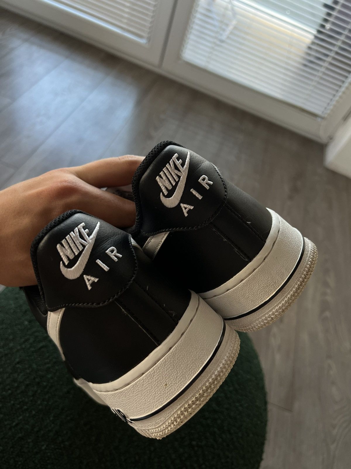 Nike ‼️Nike Air Force 1 ‘07 AN20 Black Leather White Logo Sneakers Size US 13 / EU 46 - 15 Thumbnail