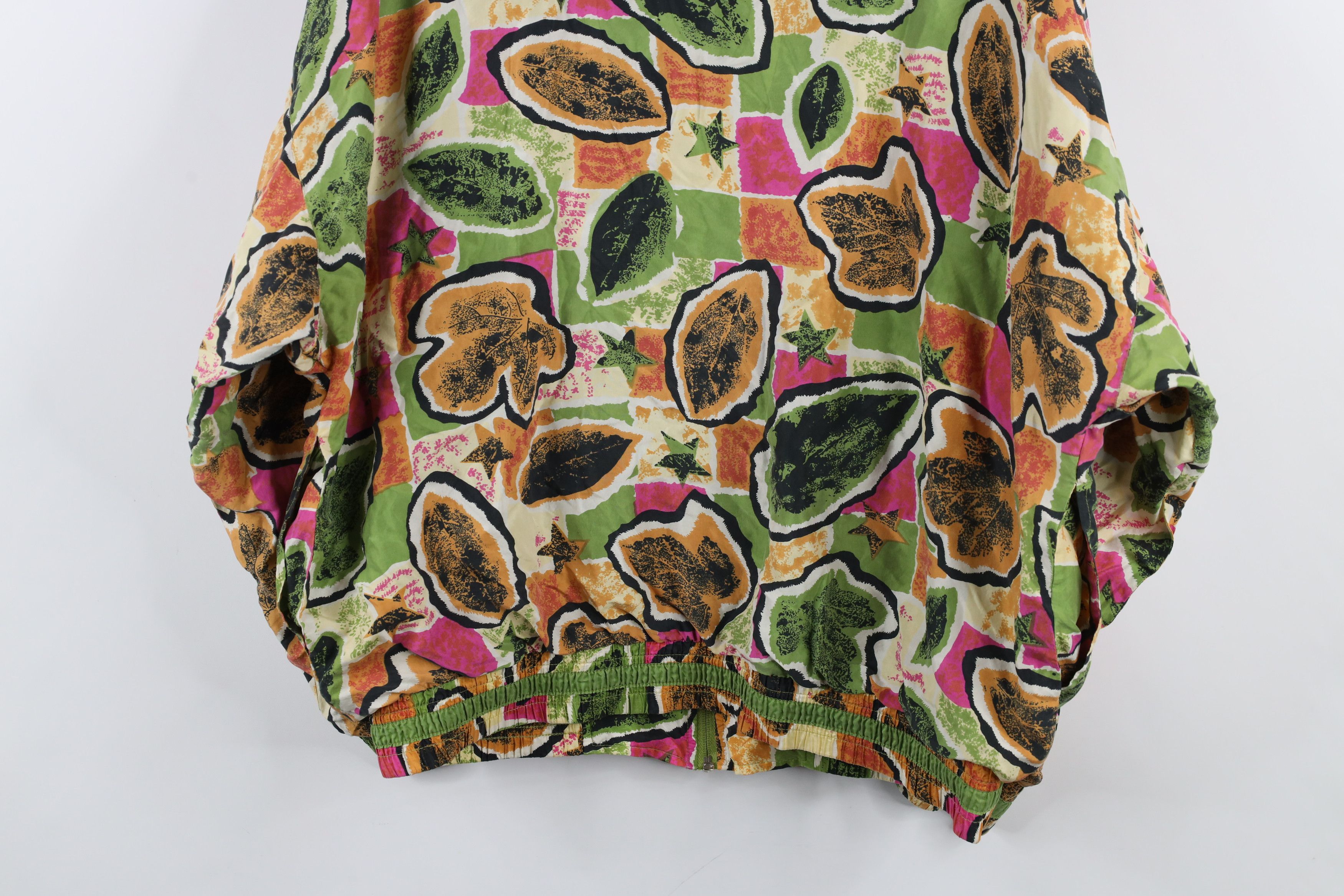 Vintage Vintage 90s Streetwear Leaf Silk Full Zip Bomber Jacket Size XXL / US 16-18 / IT 52-54 - 14 Thumbnail