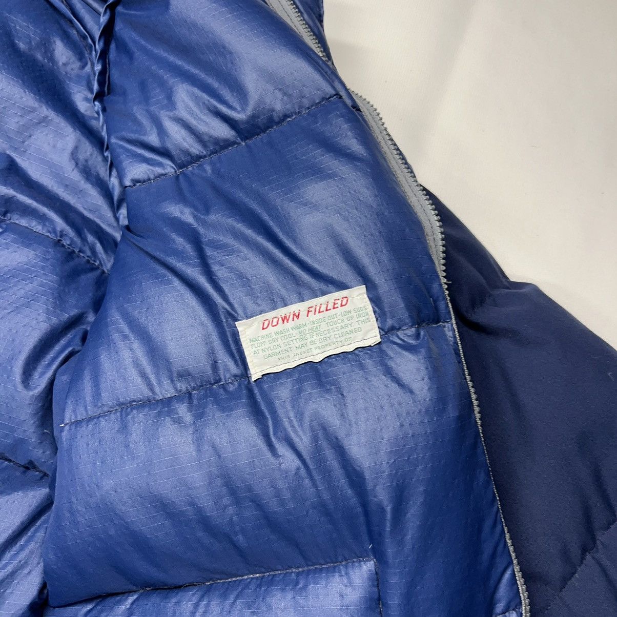 Vintage VTG 10X Down Jacket Blue Puffer Coat Zip Pocket Work Retro Size US XL / EU 56 / 4 - 9 Thumbnail