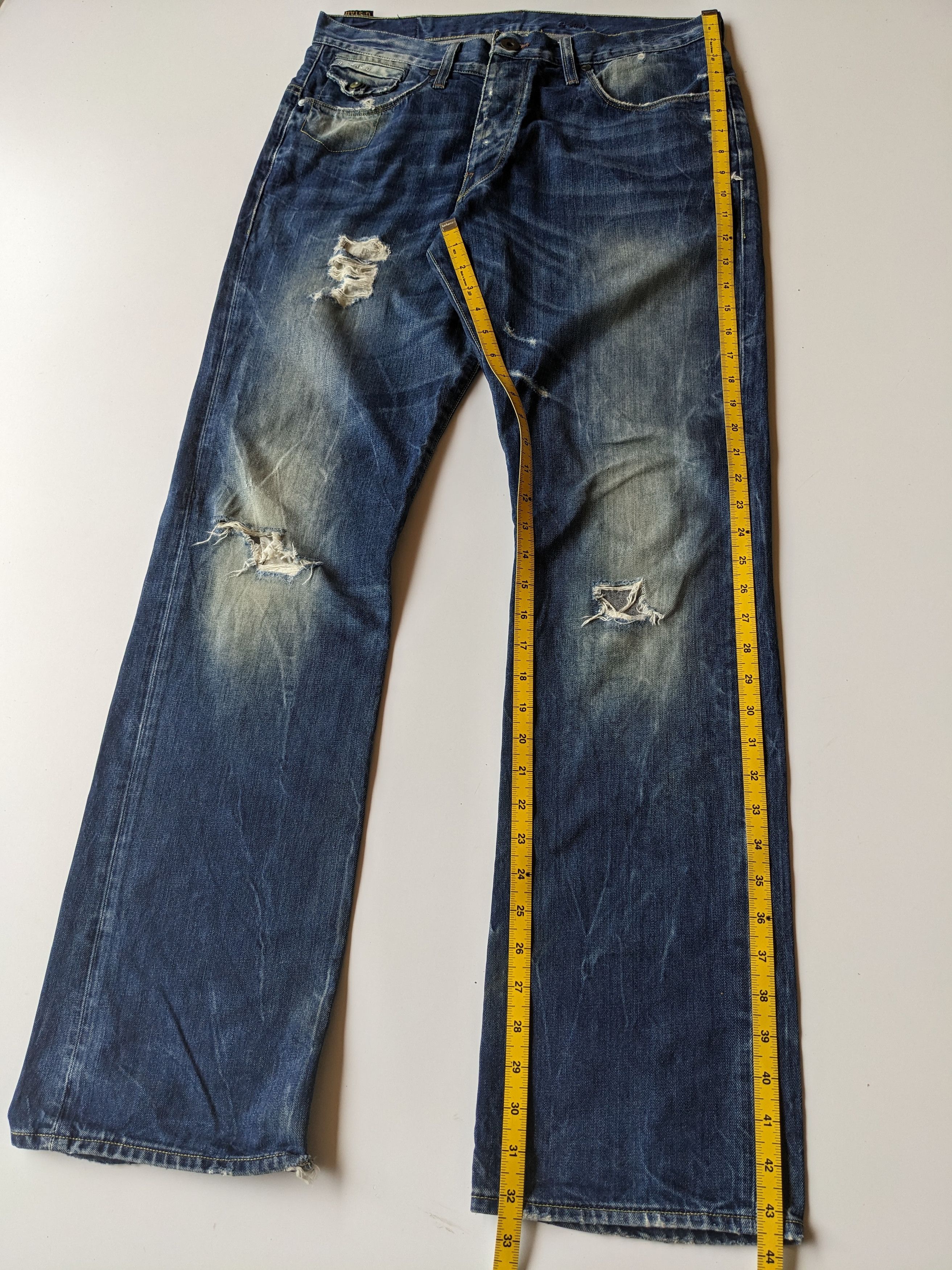 G-Star G Star Raw 3301 distressed faded jeans Size US 34 / EU 50 - 11 Thumbnail