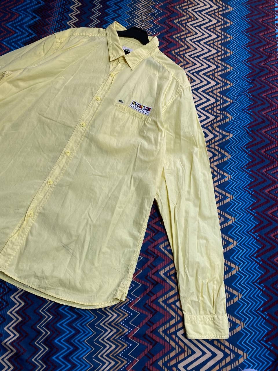Lacoste Vintage Y2K shirt yellow Lacoste logo streetwear Size US L / EU 52-54 / 3 - 7 Thumbnail