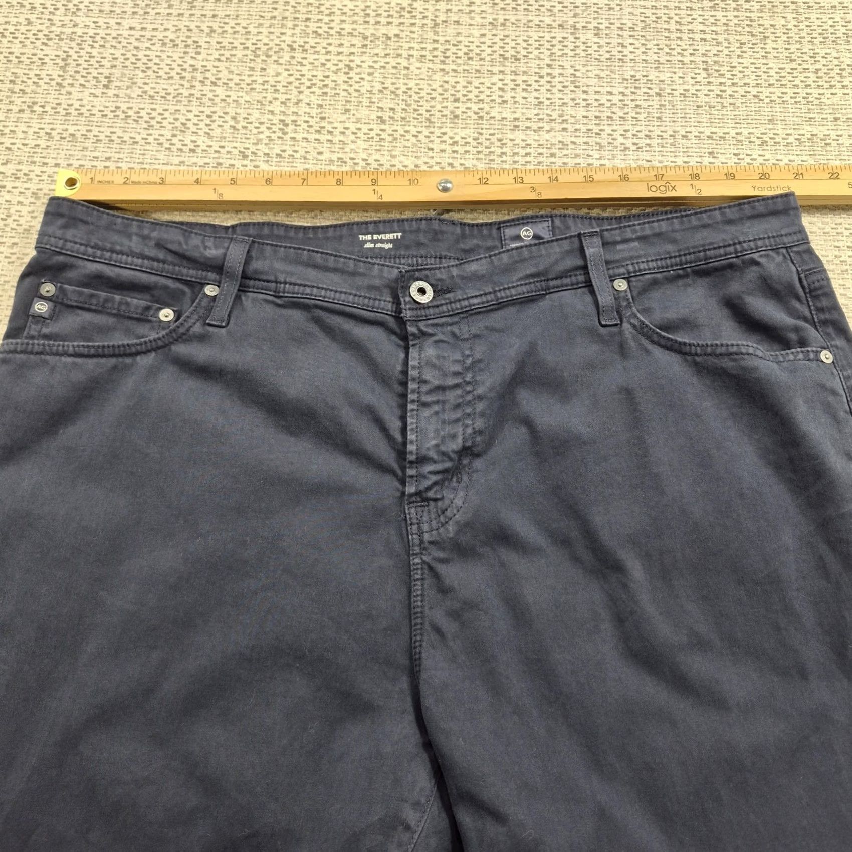 Vintage AG Adriano Goldschmied Everett Slim Straight Stretch Jeans Mens 42x32 Blue Dark Size US 42 / EU 58 - 7 Thumbnail