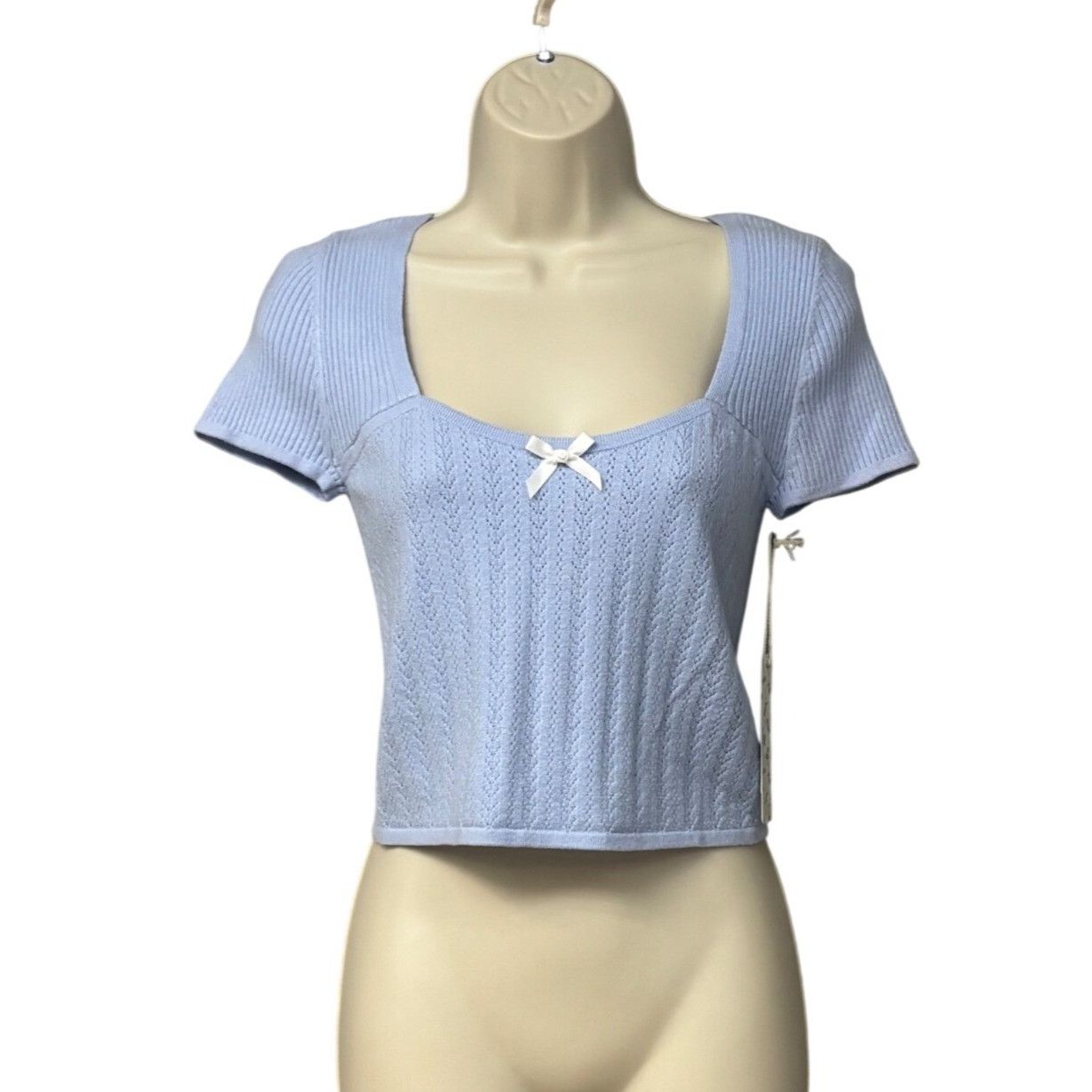 Other The Prairie "Coquette" Baby blue Short Sleeve Cropped Sweate Size L / US 10 / IT 46 - 1 Thumbnail
