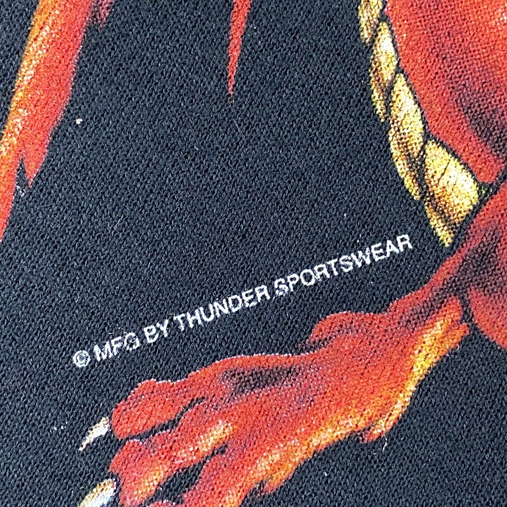 Vintage VINTAGE THUNDER SPORTSWEAR 90s BLACK FLEECE SWEATSHIRT RED DRAGON GRAPHIC ADULT LARGE Mens Size US L / EU 52-54 / 3 - 3 Thumbnail