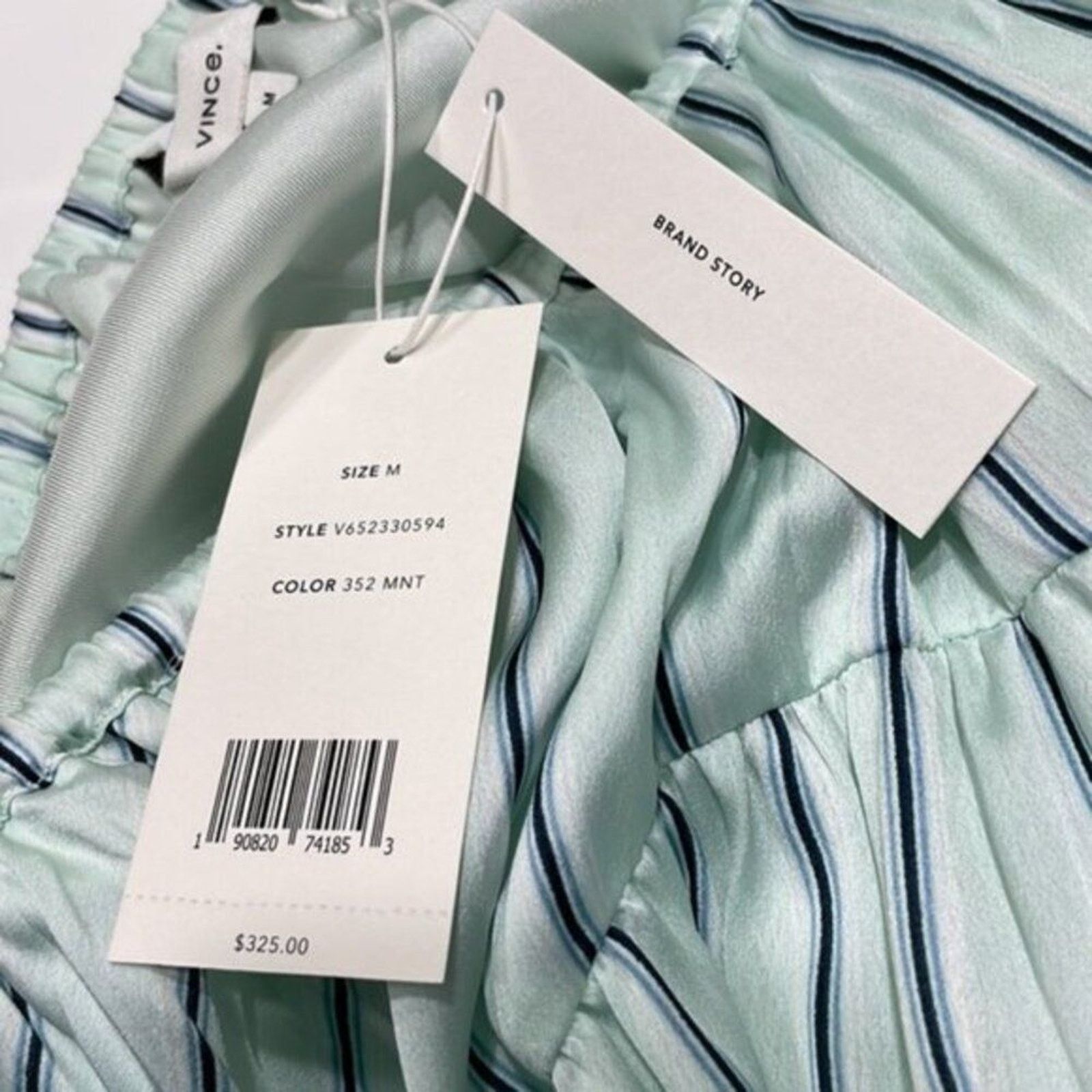 Vince Vince Mint Stripe Gauze Panel Skirt Green M Size 30" / US 8 / IT 44 - 9 Thumbnail