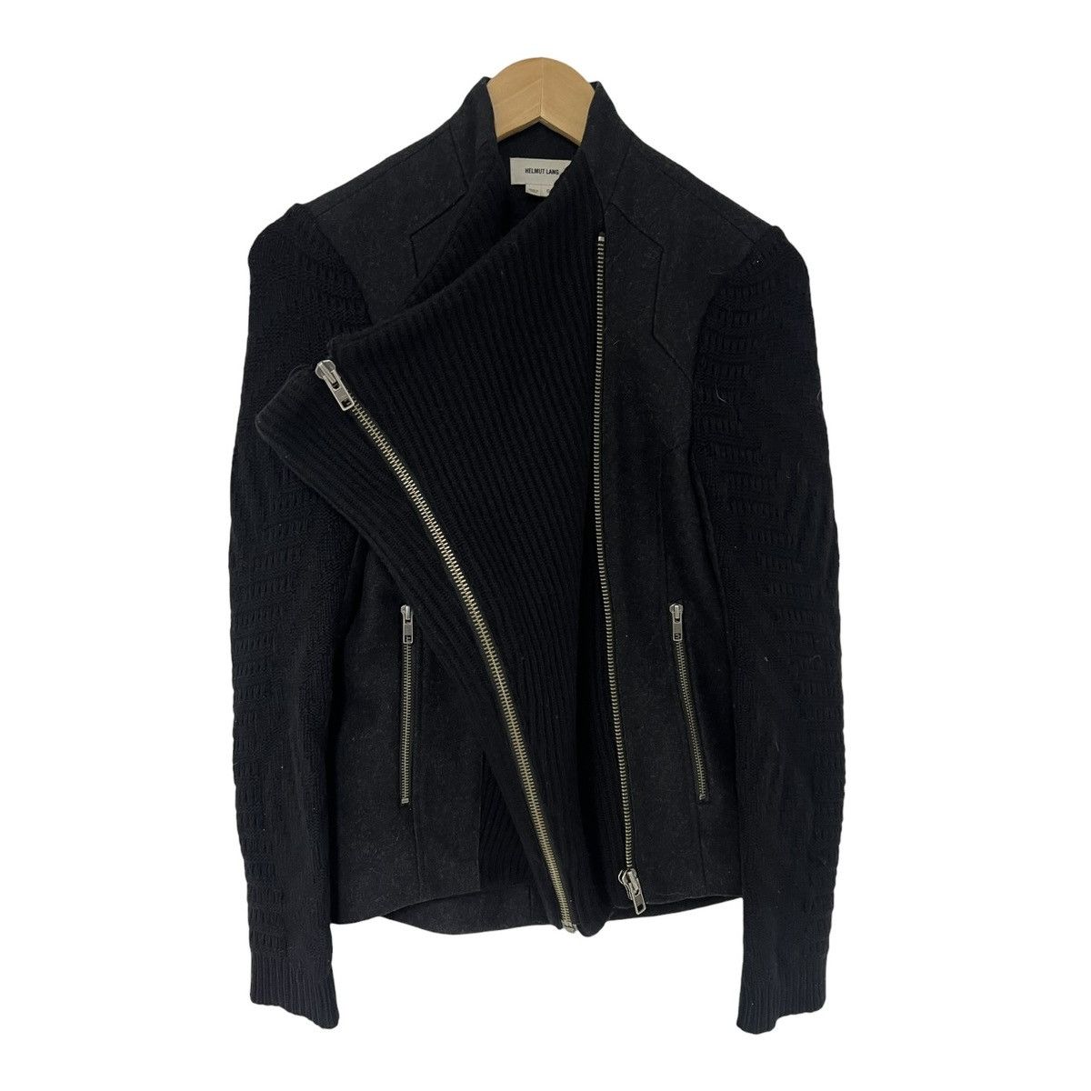Helmut lang knit asymmetrical jacket