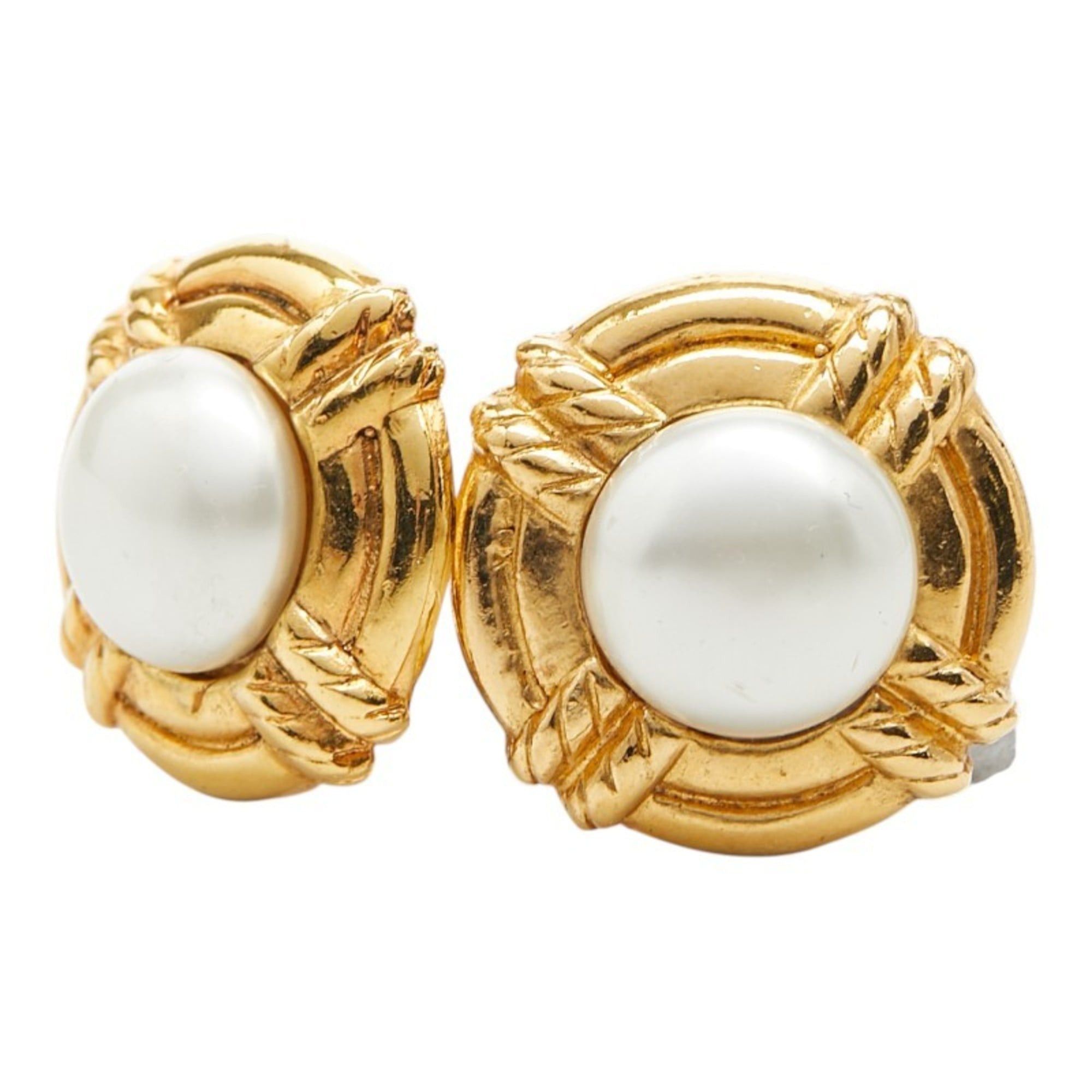 Chanel CHANEL Vintage Pearl Earrings, Gold Plated, Women's Size ONE SIZE - 1 Thumbnail