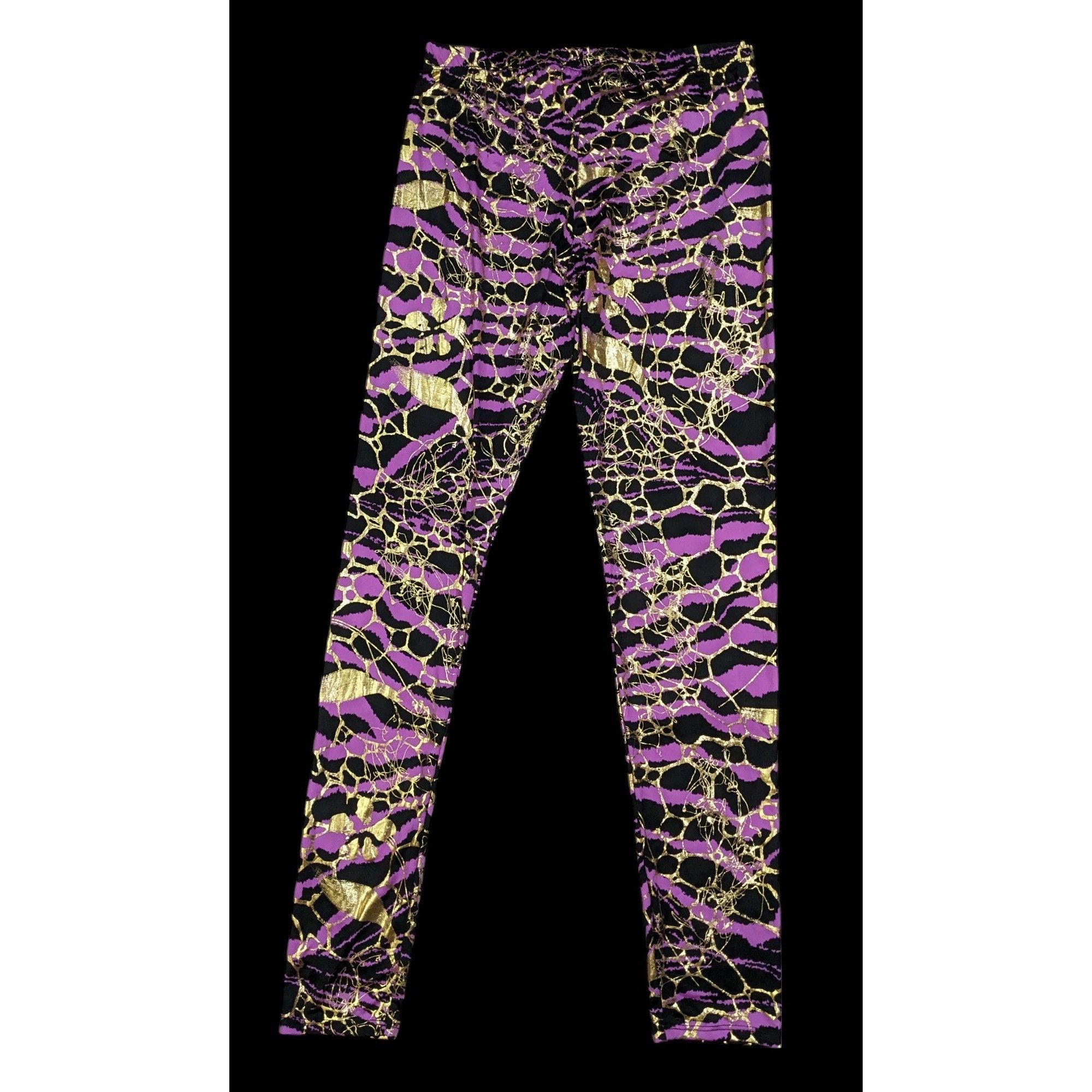 Other Purple Zebra Gold Accent Leggings by Cemi Ceri Size 27" / US 4 / IT 40 - 2 Thumbnail