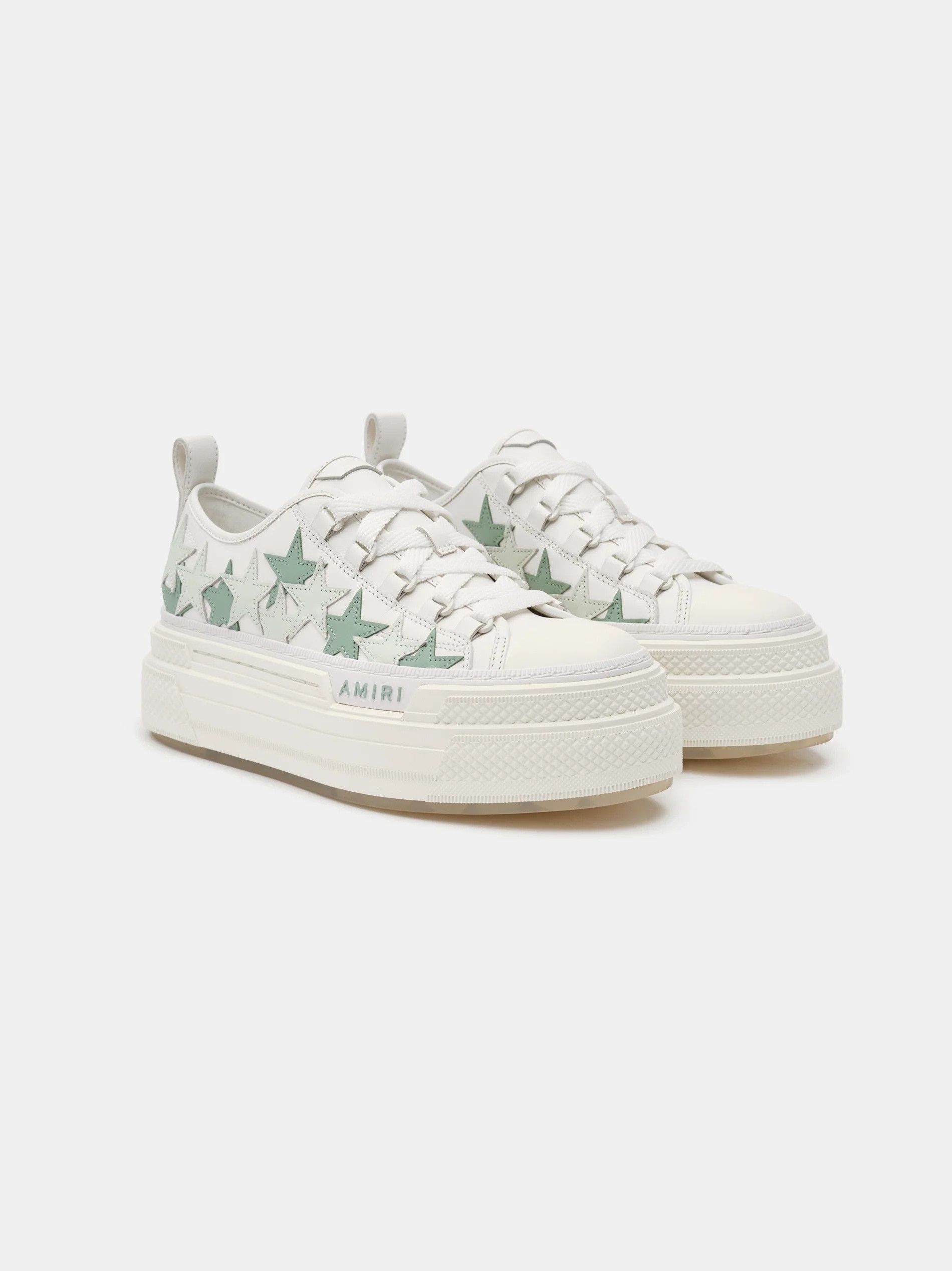 Amiri o1s1wg110925 Platform Stars Court Low-Top Sneakers in White Size US 11 / IT 41 - 2 Thumbnail