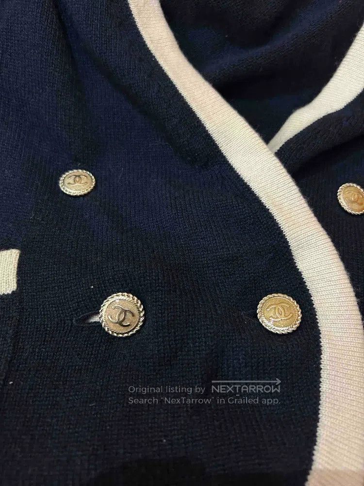 Chanel Chanel Blue and white two-pocket short-sleeved cardigan co Size M / US 6-8 / IT 42-44 - 3 Thumbnail