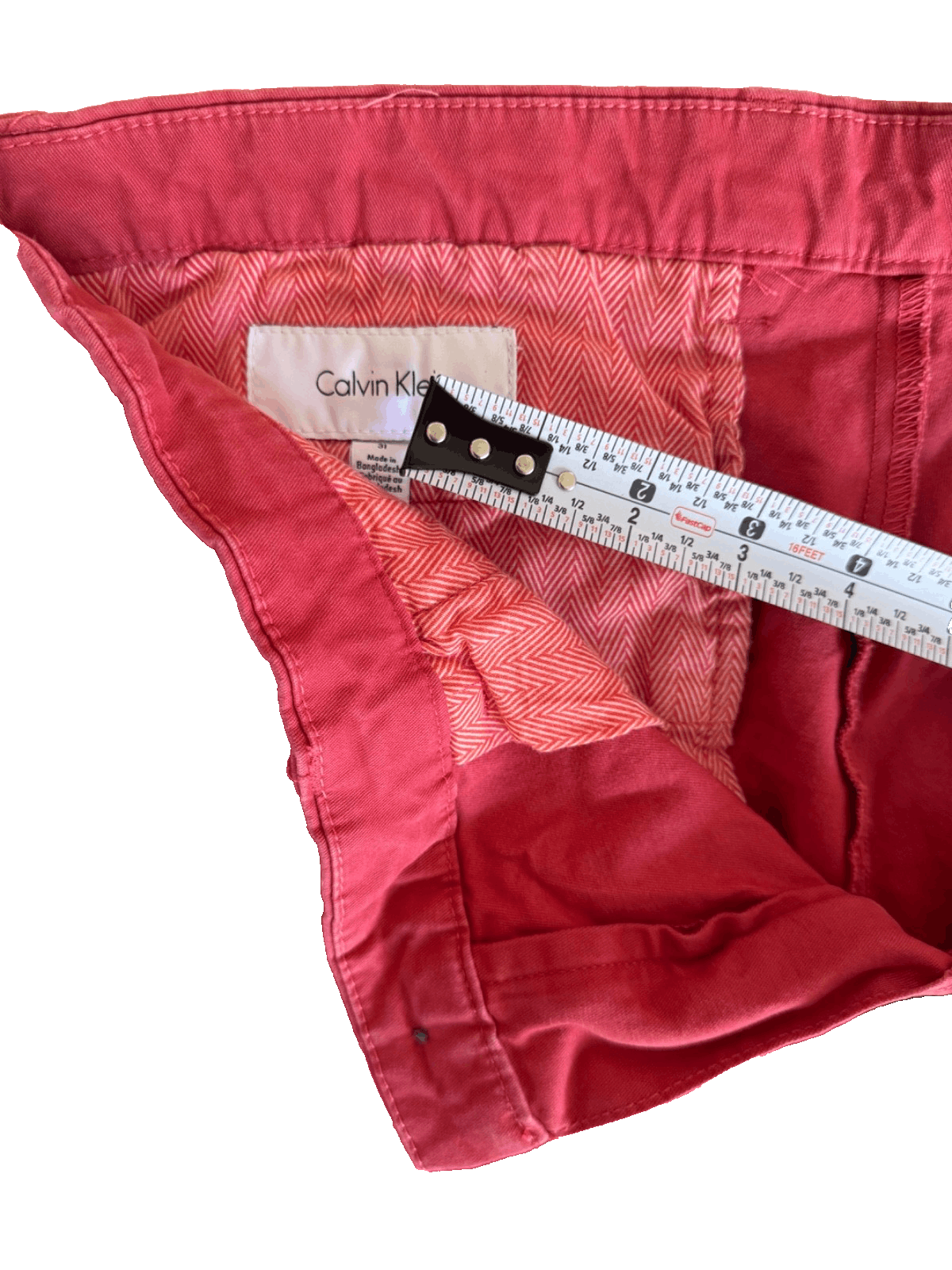 Calvin Klein Calvin Klein Bright Red 9" Chino Shorts Size 31 Bermuda Size US 31 - 5 Thumbnail