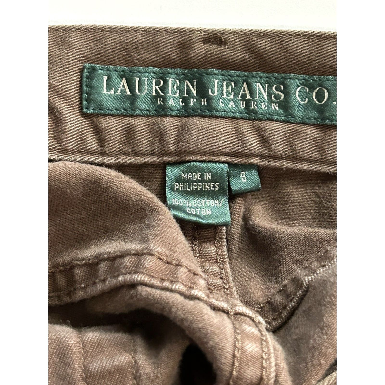 Ralph Lauren Lauren Jeans Co Womens Brown Denim Cropped Straight Leg Pants size 6 Ladies Spring Fall Summer Cropped Logo Size 28" / US 6 / IT 42 - 6 Thumbnail