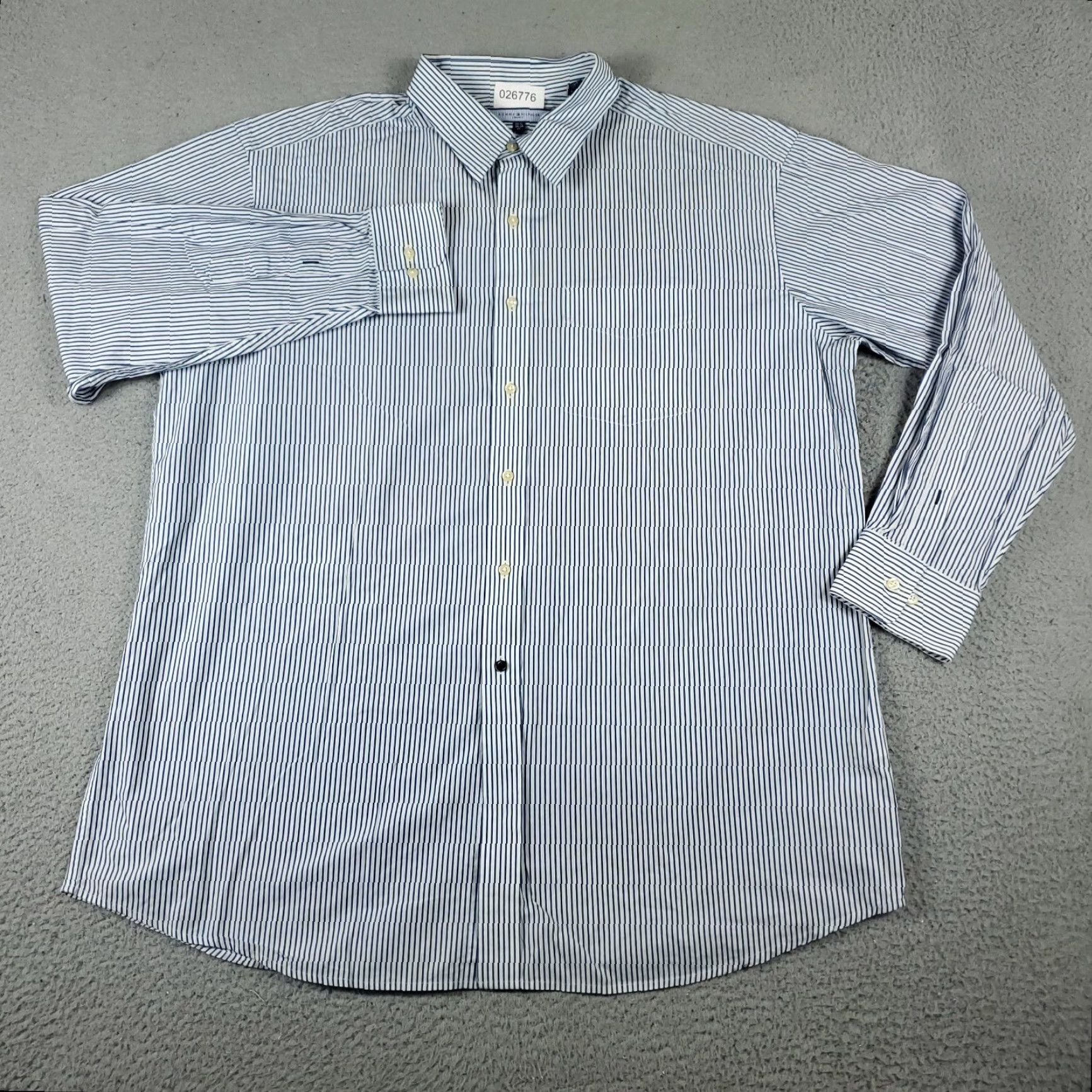 Tommy Hilfiger Tommy Hilfiger Shirt Mens XL Blue Striped Button-Up Long Sleeve Casual Formal Size US XL / EU 56 / 4 - 2 Thumbnail