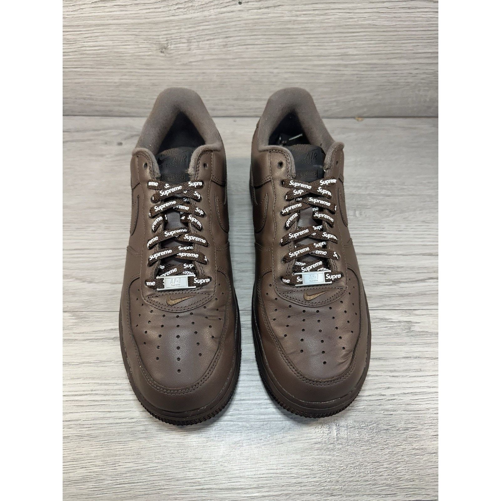 Nike × Supreme Supreme x Air Force 1 Low Box Logo Baroque Brown - Size 9.5 Size US 9.5 / EU 42-43 - 4 Thumbnail