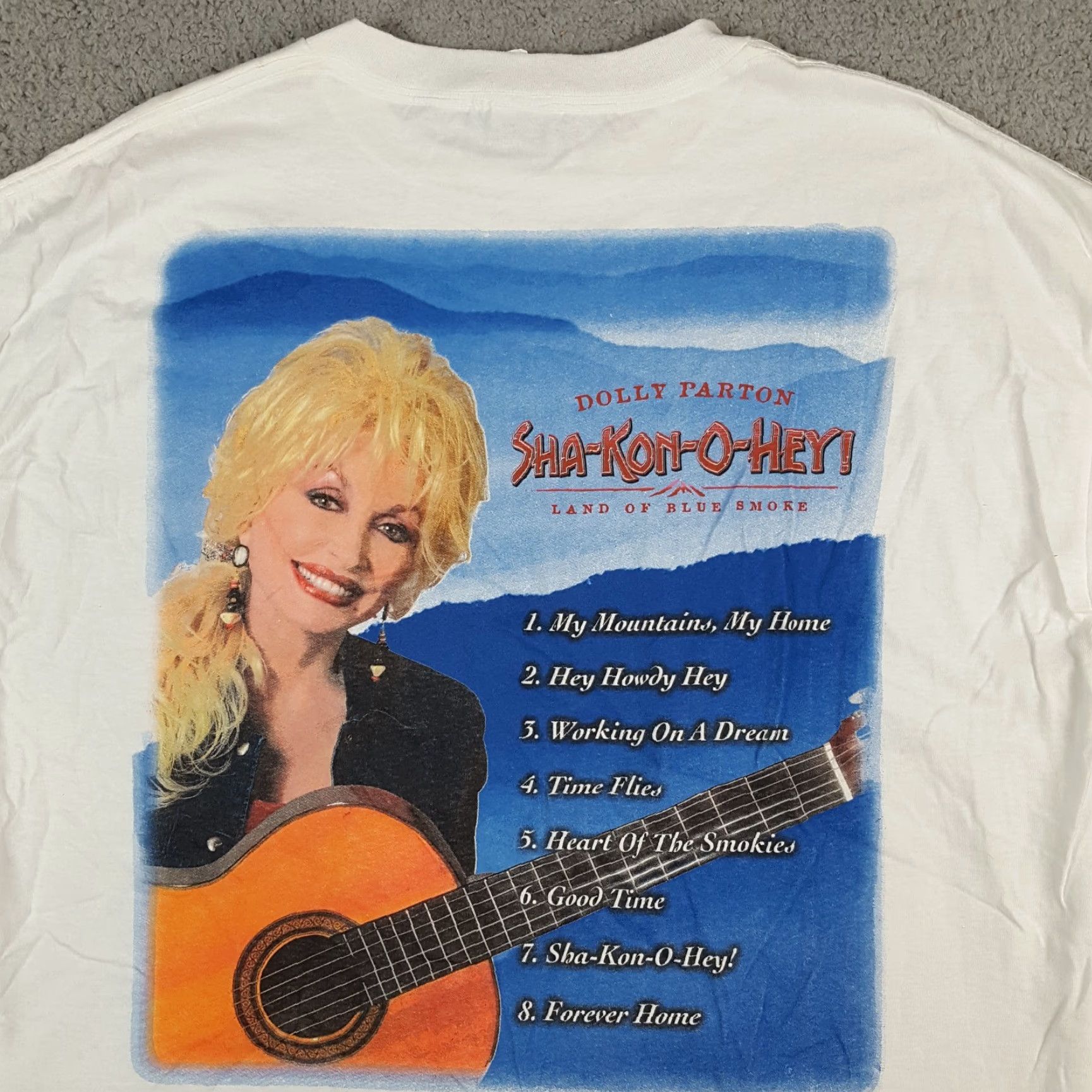 Delta VINTAGE Dolly Parton Country Music Men’s XL T-Shirt Delta 90s 00s Tour Logo Embroidered White Cotton Short Sleeve Crew Neck Shirt Size US XL / EU 56 / 4 - 5 Thumbnail