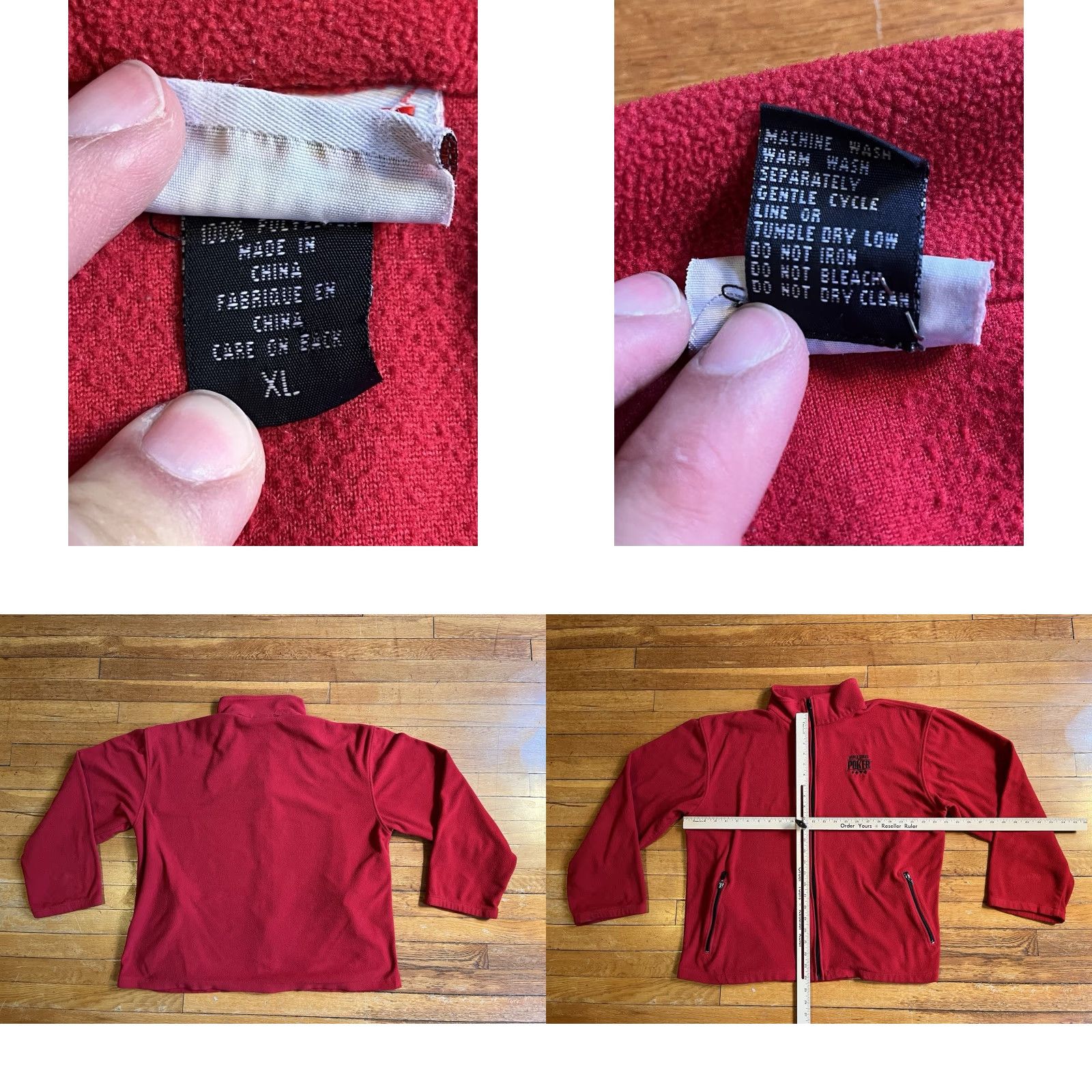 Vintage VINTAGE World Series of Poker Sweatshirt Men's XL Red WSOP Full Zip, Logo Embroidered, Mock Neck, Long Sleeve, Pockets, 1980s-2000s Retro Mens XL Red Size US XL / EU 56 / 4 - 8 Thumbnail