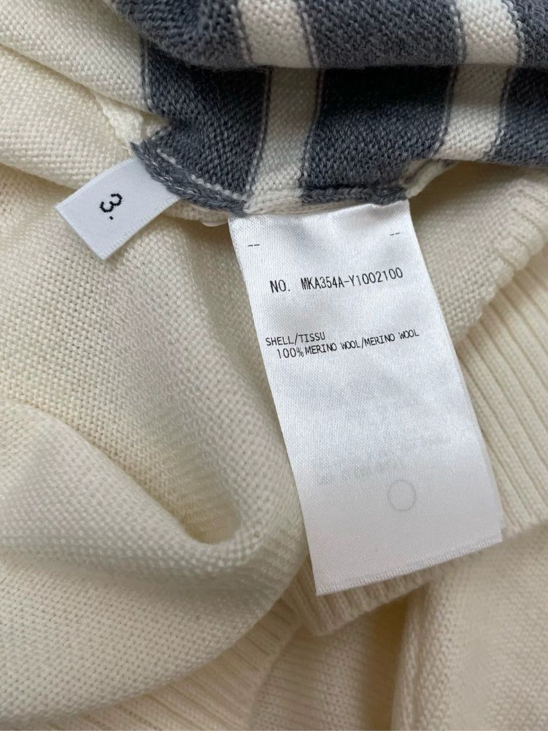Thom Browne Thom browne Beige four-striped high-end knitted round-neck Size US L / EU 52-54 / 3 - 6 Thumbnail
