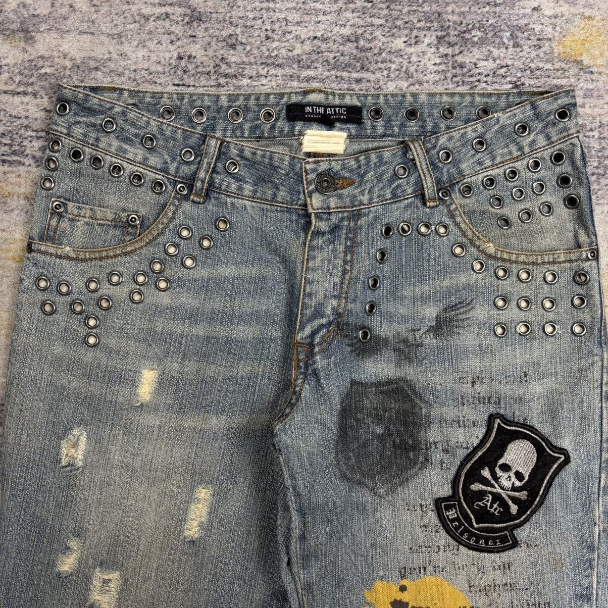 In The Attic In the attic patches crust punk flared jeans vkei style Size US 31 - 9 Thumbnail