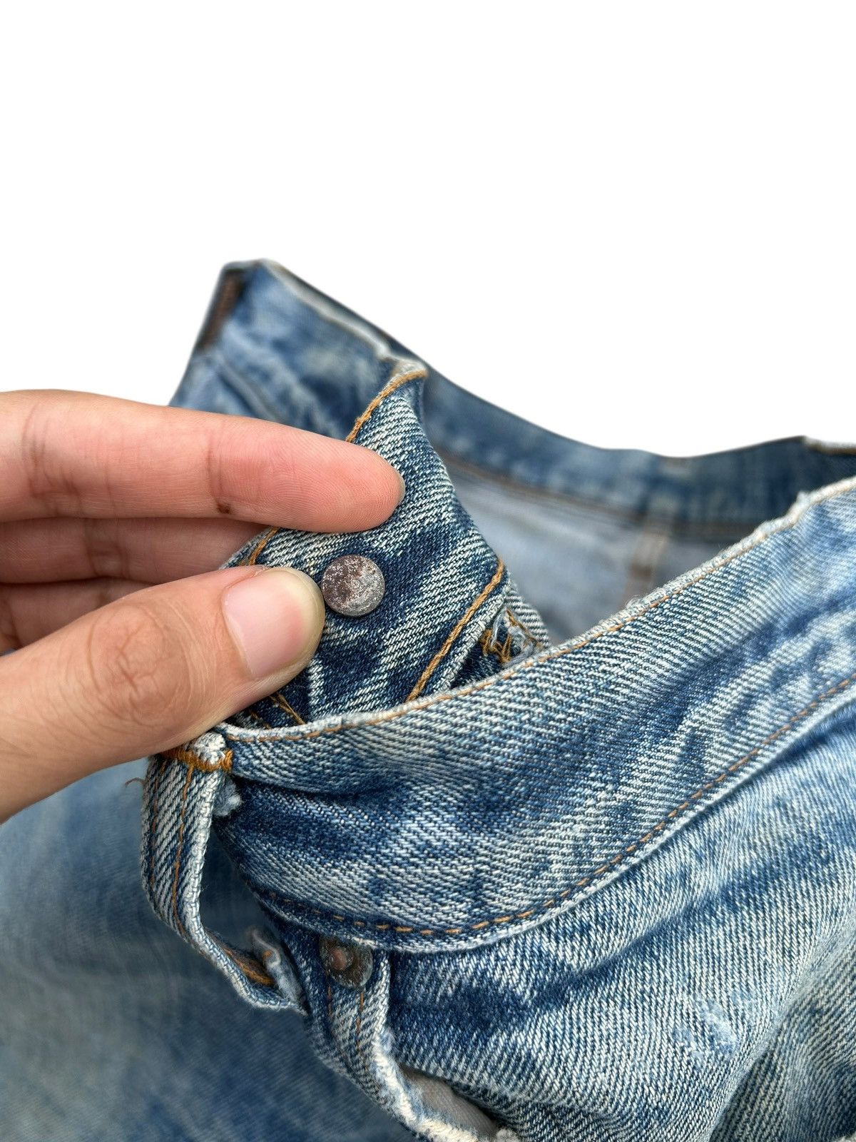 Levi's Thrashed 70s-80s Vintage Levis 6 Selvedge Short Denim jeans Size US 33 - 6 Thumbnail