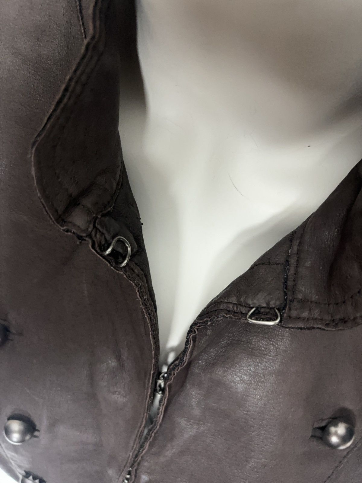 Genuine Leather Vintage Gussar Victorian Style Military Cropped Javjey Size XL / US 12-14 / IT 48-50 - 8 Thumbnail