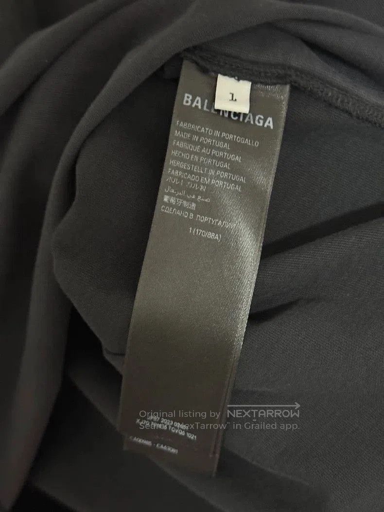 Balenciaga Balenciaga Black Red Tape Stitch 3B Embroidery Tee. Size US S / EU 44-46 / 1 - 4 Thumbnail