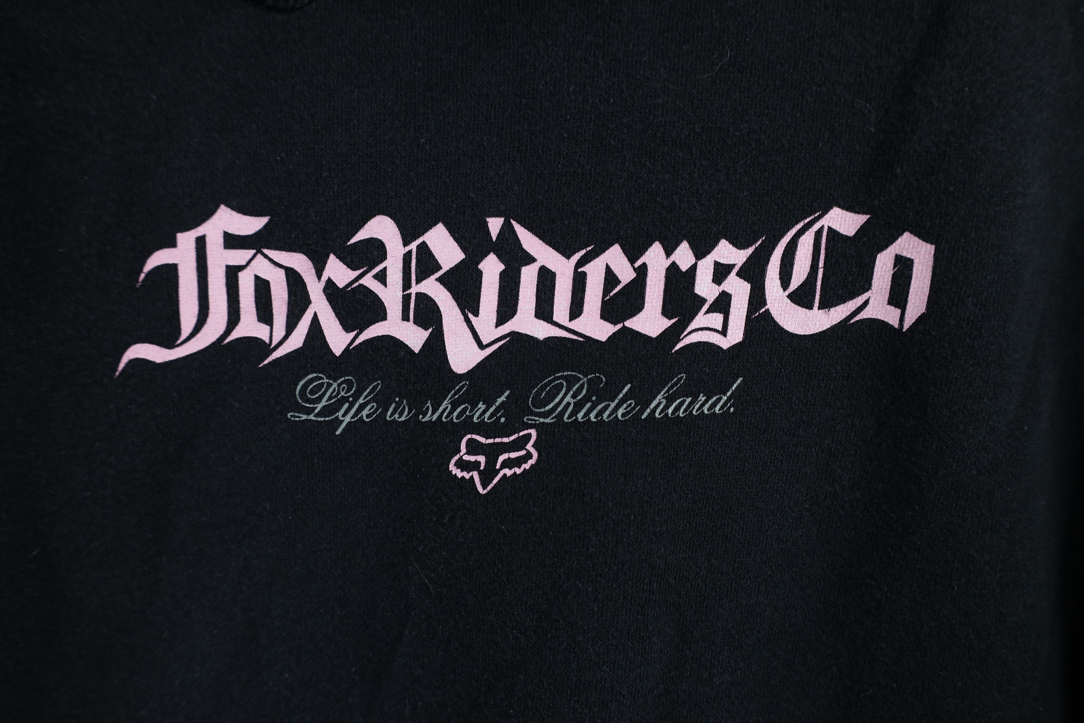Fox Racing × Vintage Vintage 90s Y2K Fox Racing Spell Old English Hoodie Black Size L / US 10 / IT 46 - 4 Thumbnail