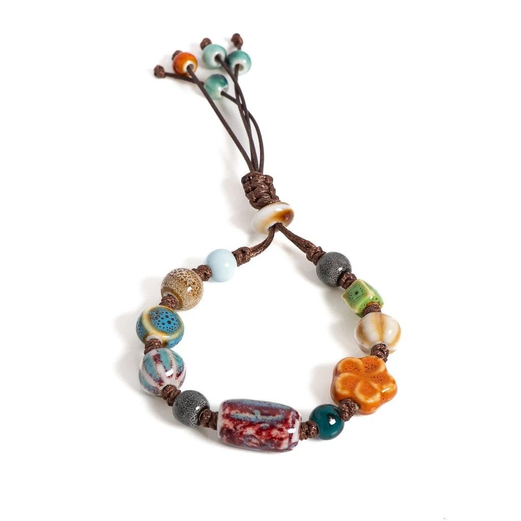 Handmade Vintage Ceramic Bracelet Handmade Jewelry Gift For Her Size ONE SIZE - 5 Thumbnail