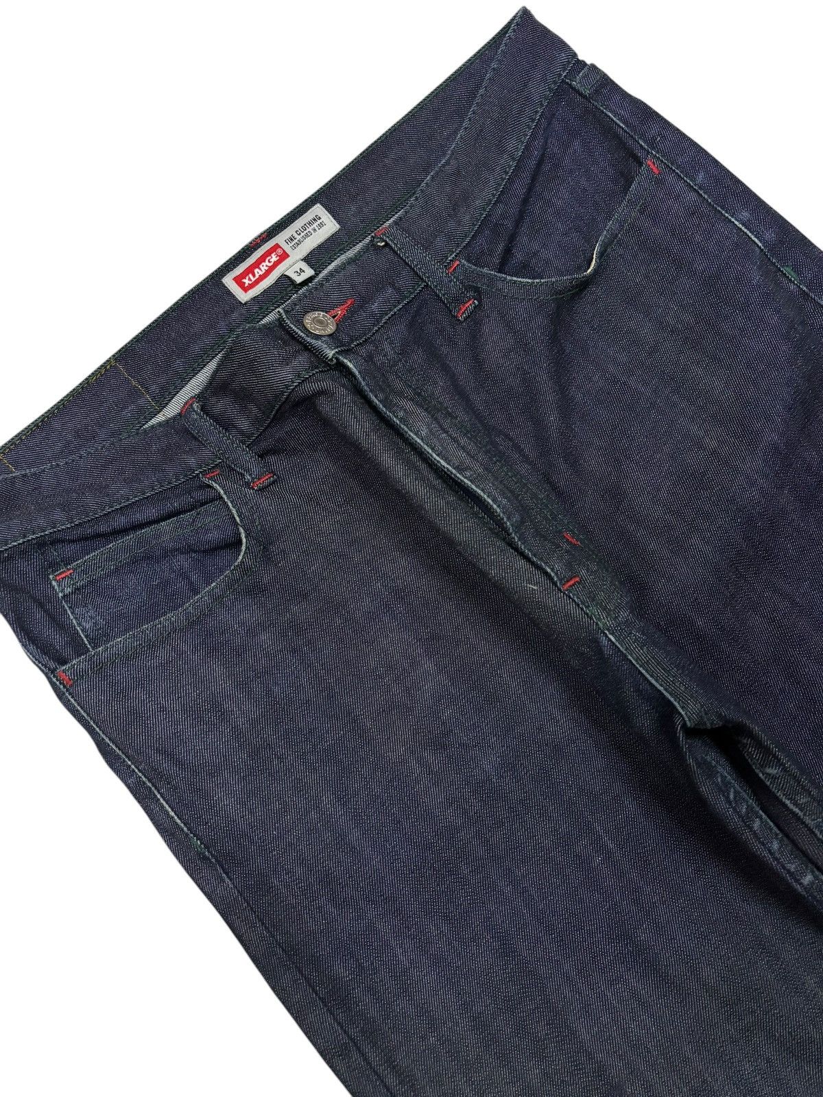 Designer × Vintage × Xlarge 90s Vintage XLarge Indigo Blue Washed Jeans Size US 34 / EU 50 - 3 Thumbnail