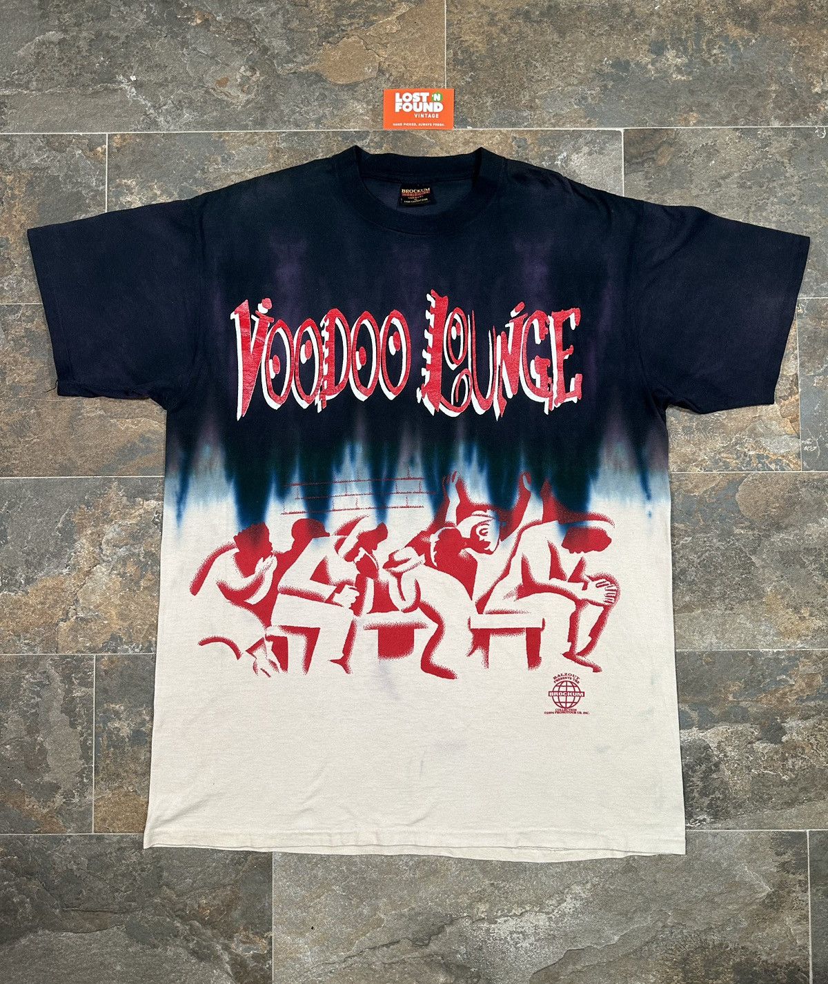 image of Brockum x The Rolling Stones 1994 Vintage The Rolling Stones Voodoo Lounge Tie-Dye Tee in Tie Dye (