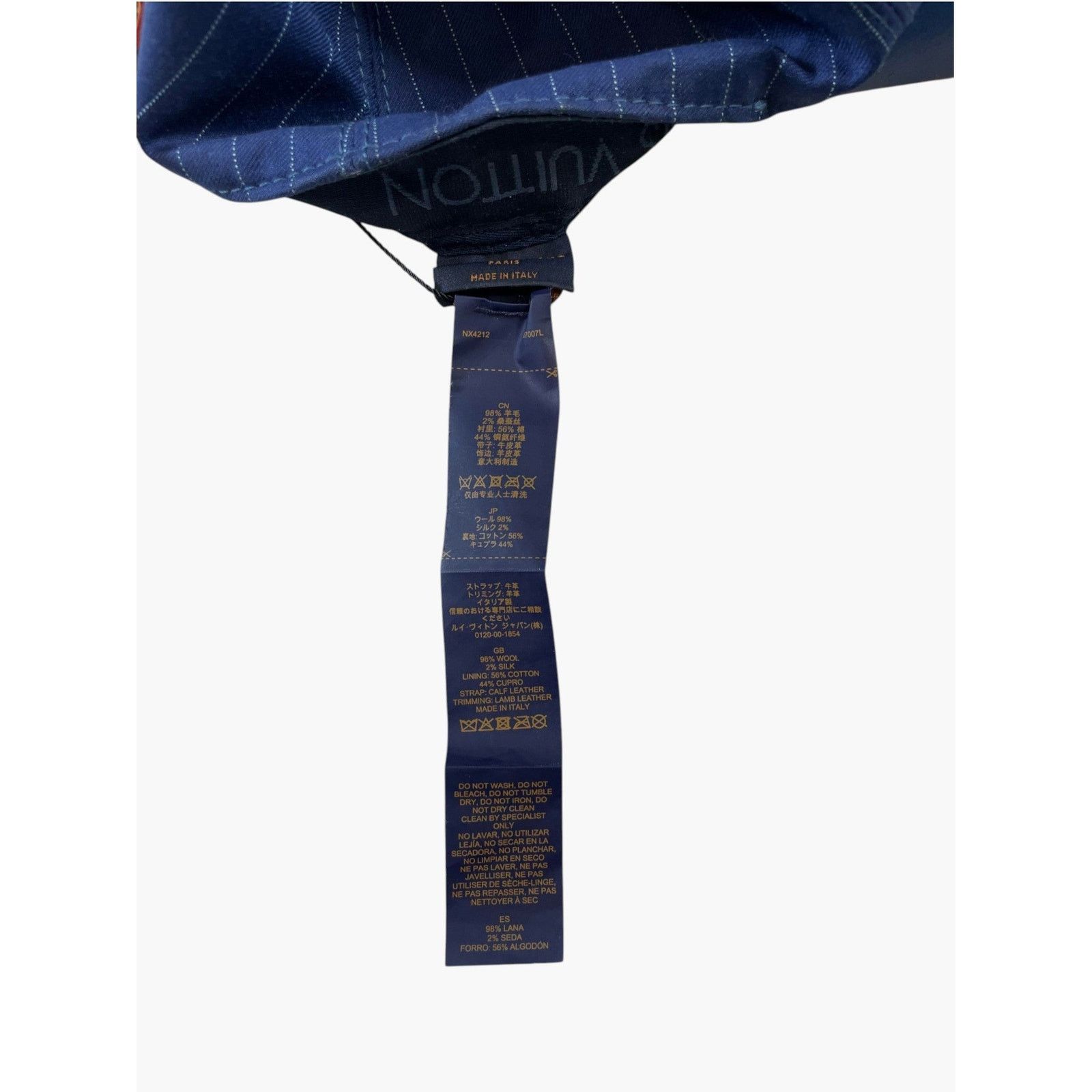 Louis Vuitton Louis Vuitton Pinstripe Embroidered Logo Navy Hat Size ONE SIZE - 6 Thumbnail