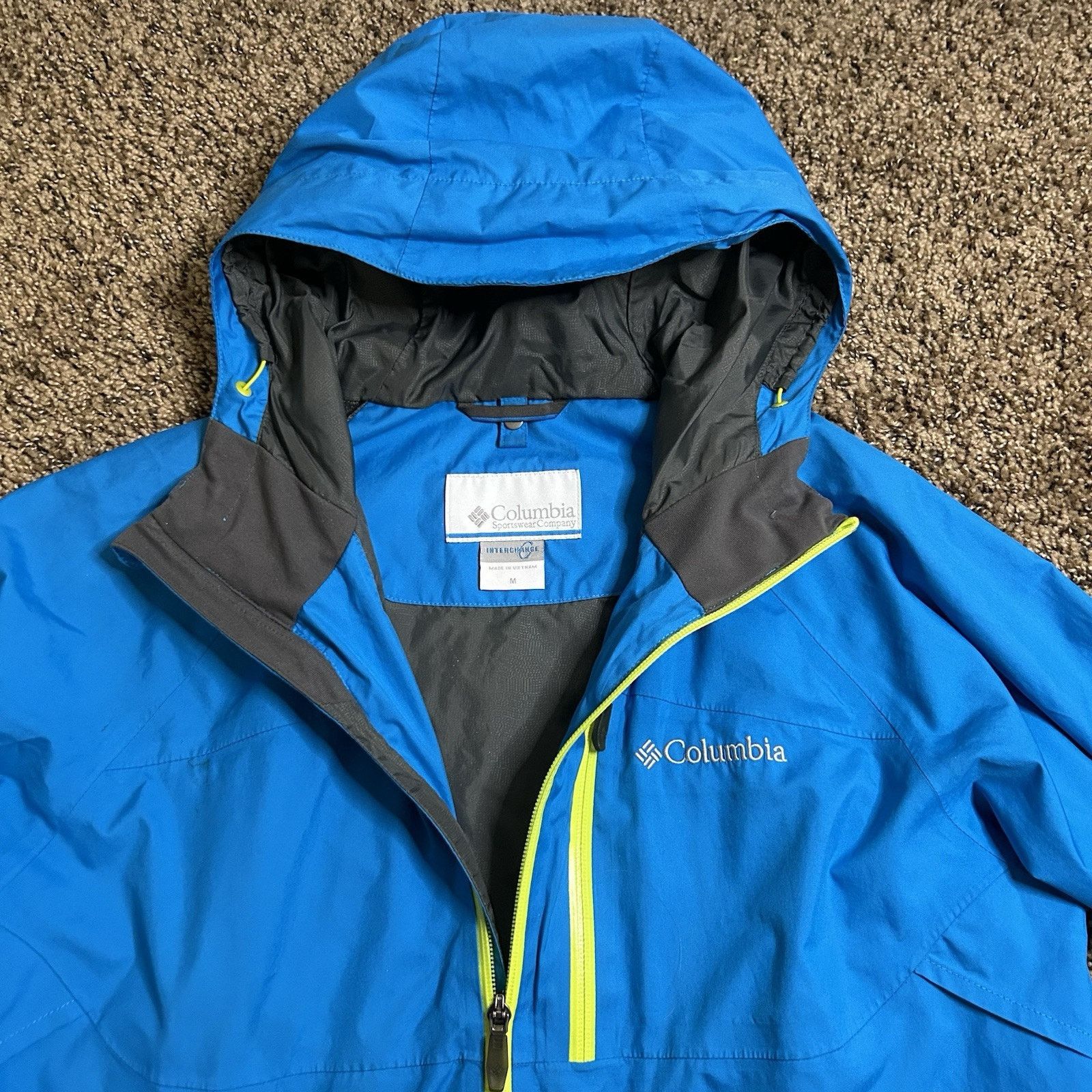 Columbia Columbia Interchange Jacket Teal/Neon Green Medium Omnitech Size US M / EU 48-50 / 2 - 6 Thumbnail