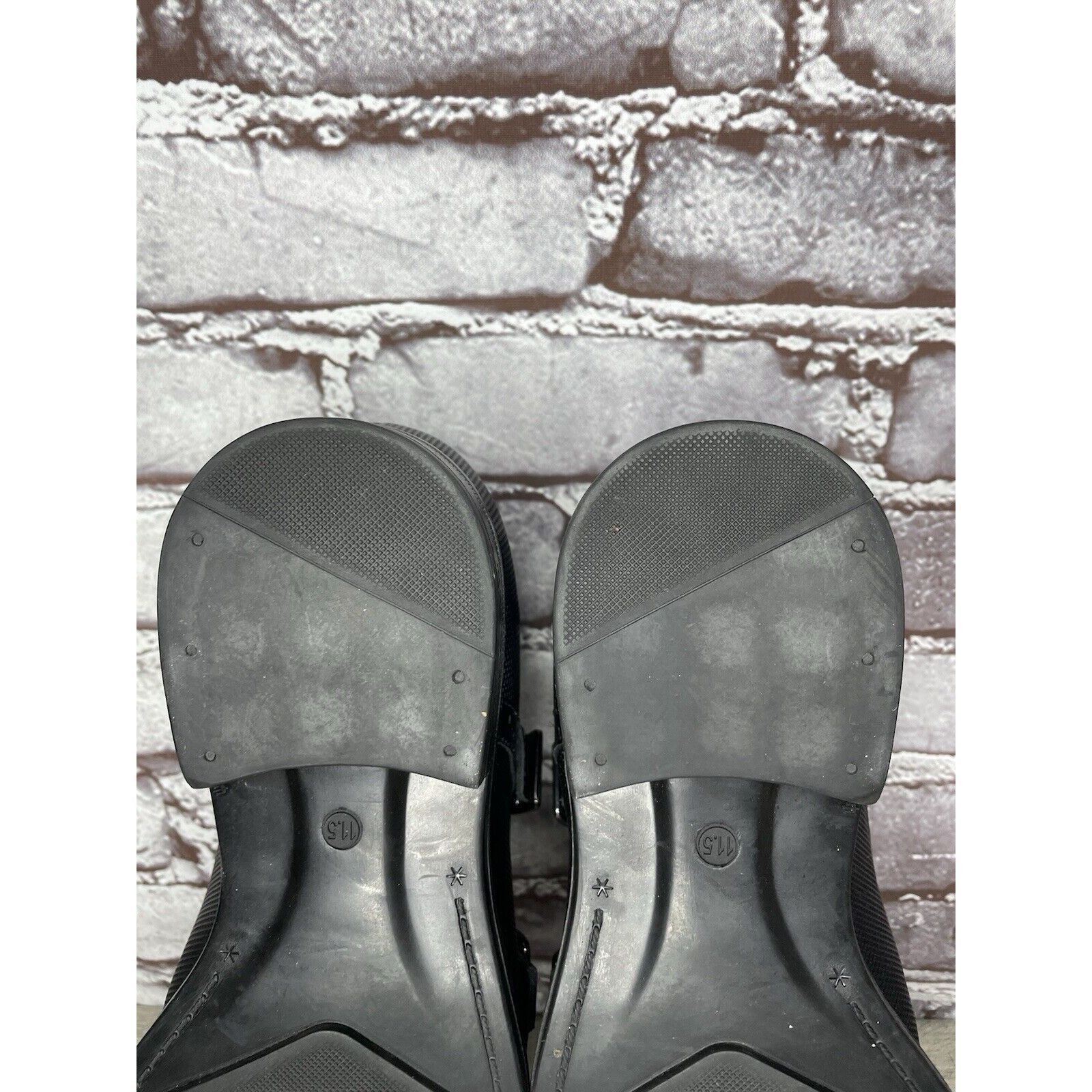 Karl Lagerfeld KARL LAGERFELD Black Leather Double Monk Strap Loafers Shoes Size US 11.5 / EU 44-45 - 11 Thumbnail