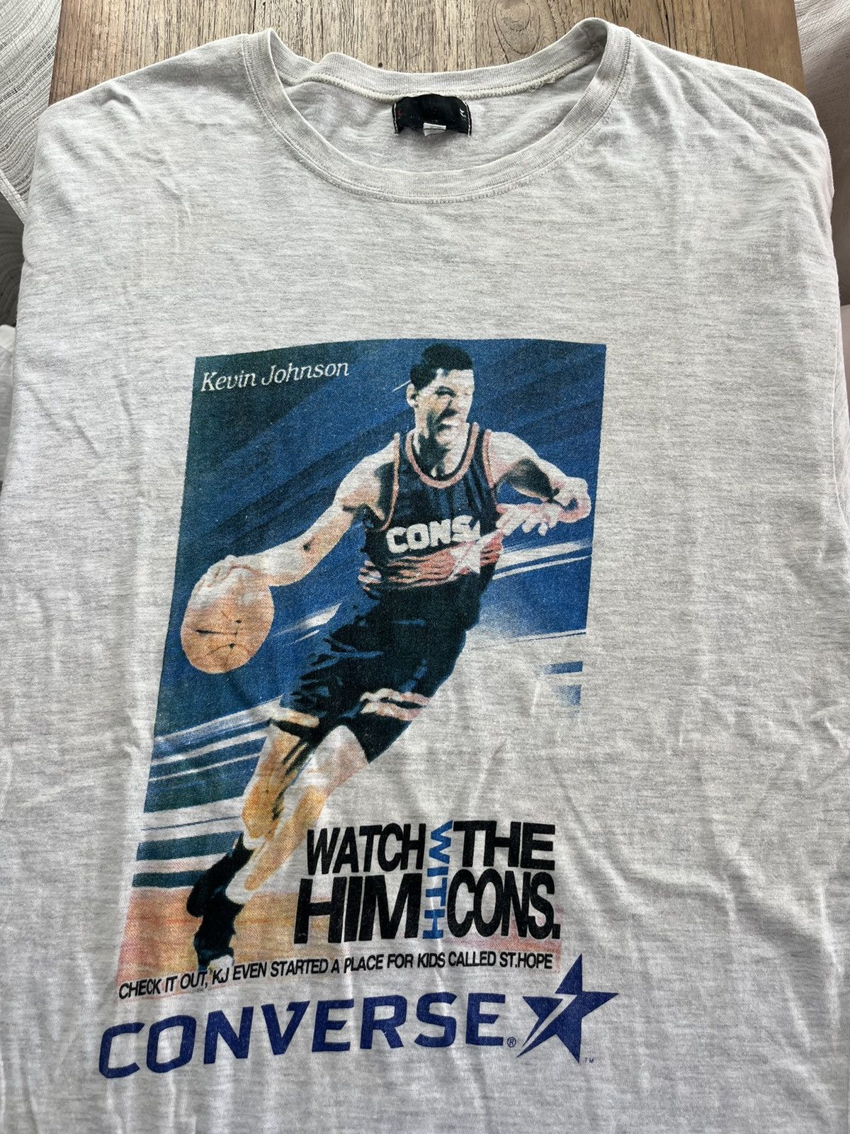 French Connection × NBA × Vintage Vintage Kevin Johnson NBA Player CONVERSE Japan 90’s Tshirt Size US L / EU 52-54 / 3 - 3 Thumbnail