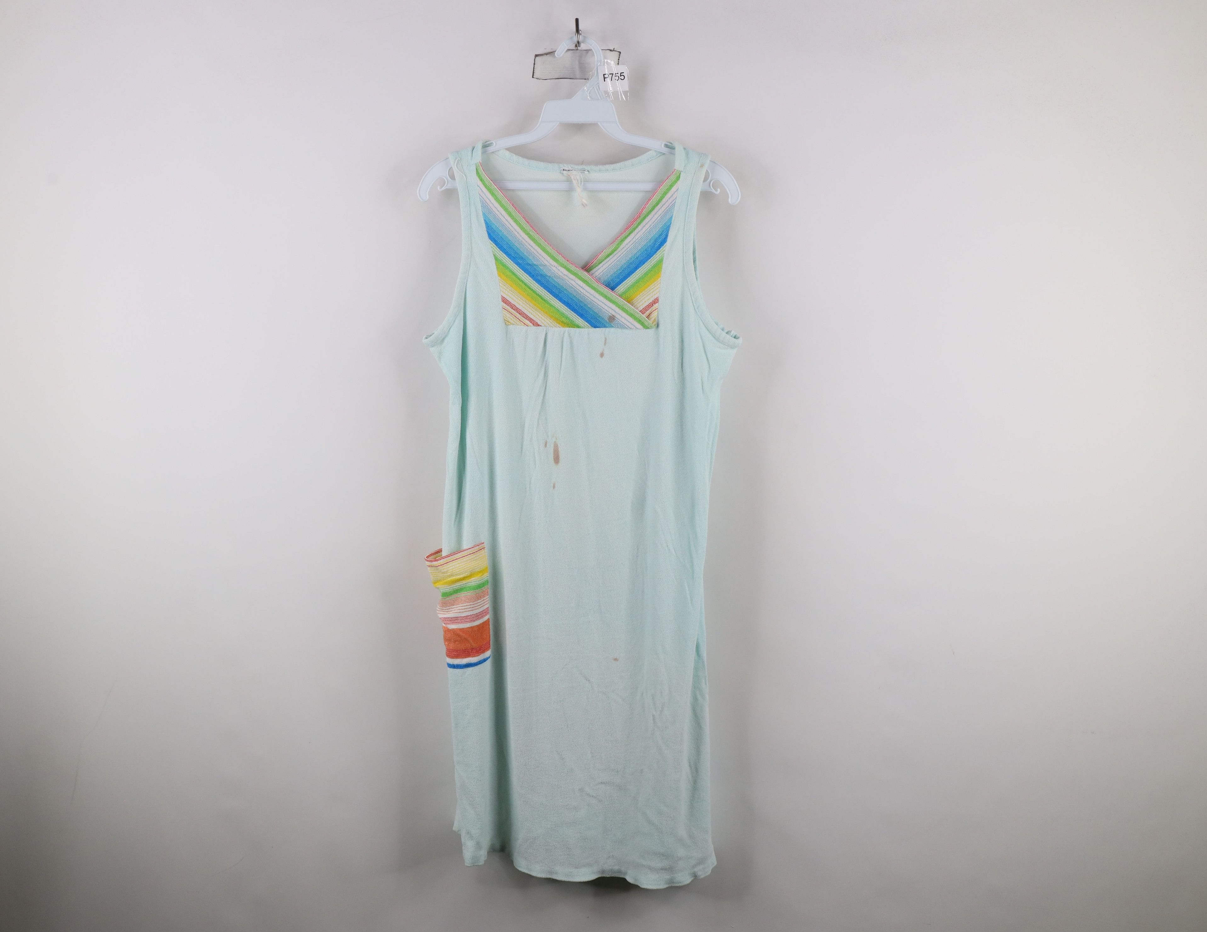 Vintage Vintage 70s Streetwear Cloth Rainbow Striped Beach Shirt Size L / US 10 / IT 46 - 1 Thumbnail