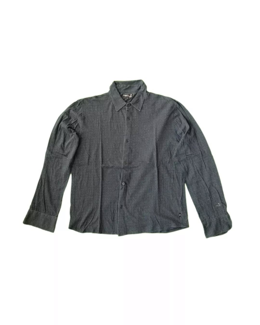 agnes b. Agnes B. Dark Blue Plaid Casual Flanel Shirt Size US M / EU 48-50 / 2 - 1 Thumbnail