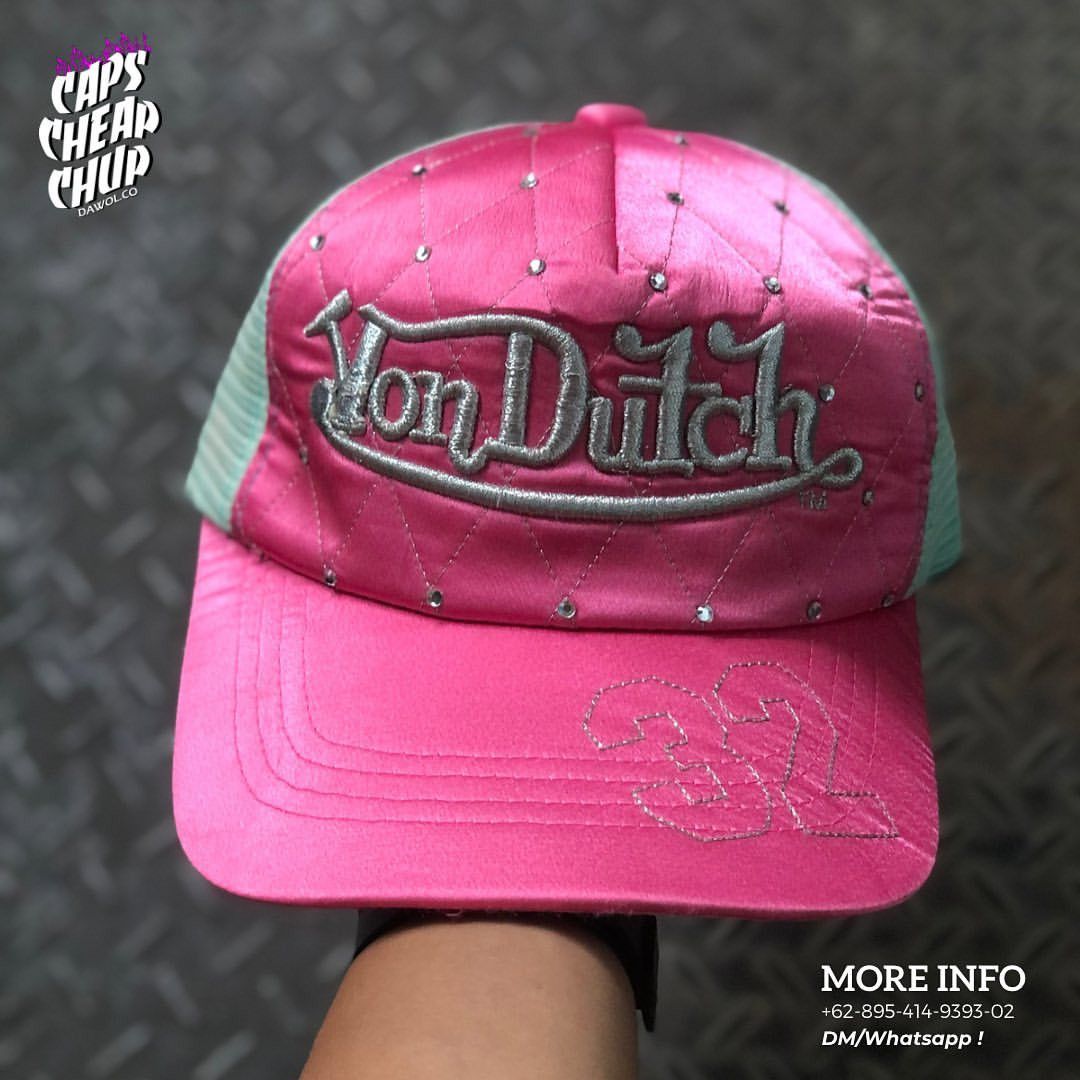 Vintage Vondutch Pink Y2K Trucker Hat Rare Design Size ONE SIZE - 1 Thumbnail