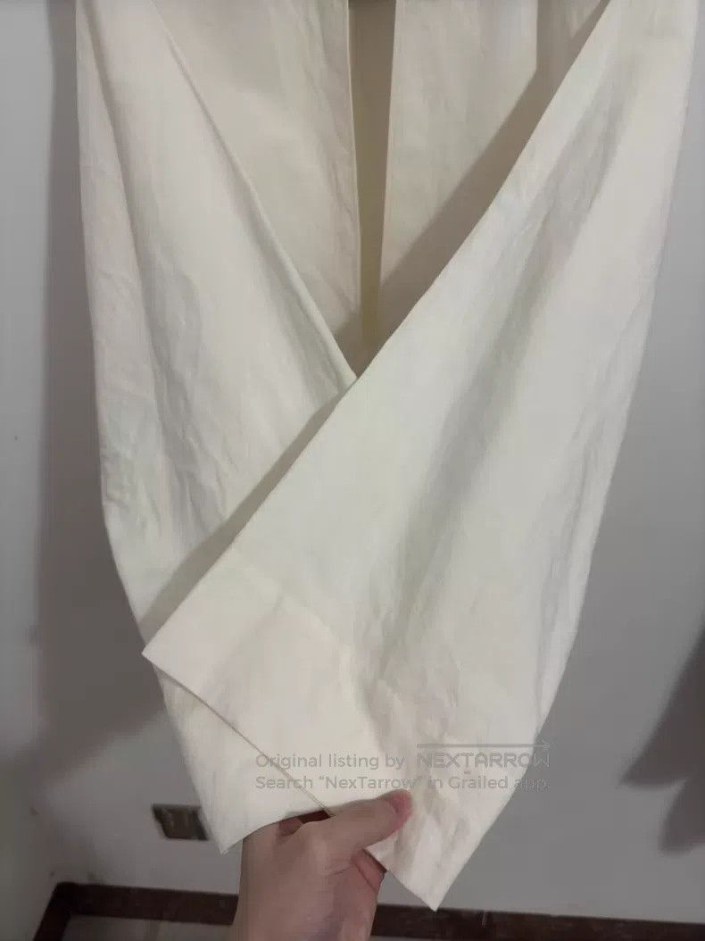 Saint Laurent Paris Saint Laurent Paris Linen Blend Beige Deep V Neck Shirt Size XS / US 0-2 / IT 36-38 - 4 Thumbnail
