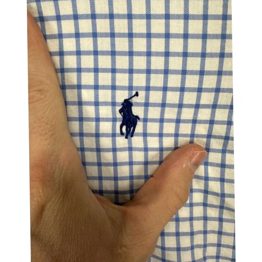 Ralph Lauren Ralph Lauren Button Down Shirt Adult XL White Blue Grid Check Plaid Pony Mens Size US XL / EU 56 / 4 - 7 Thumbnail