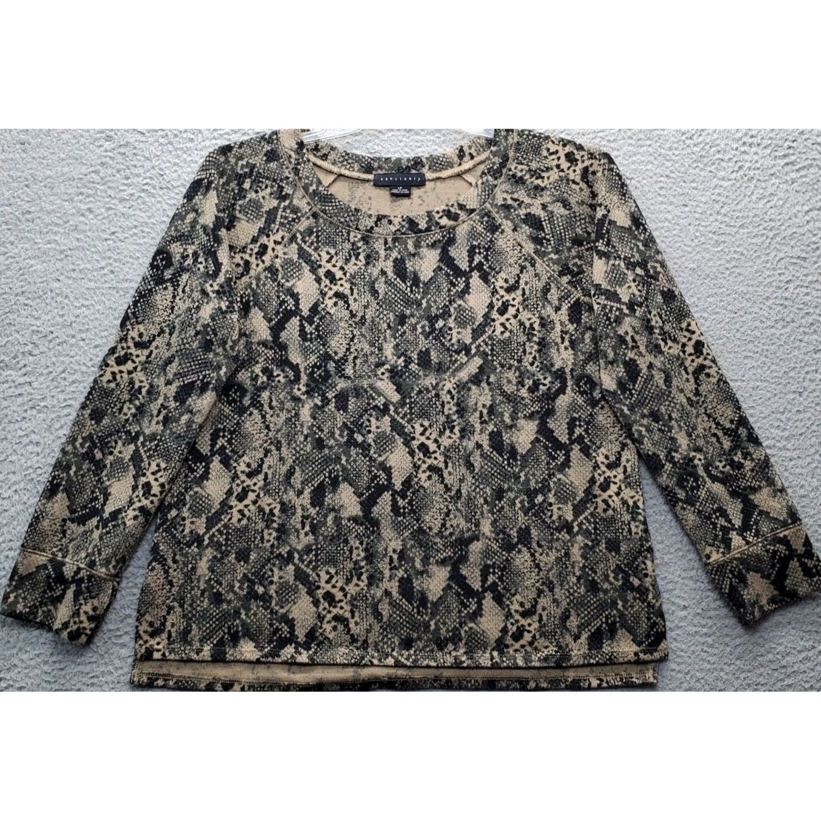 Sanctuary Sanctuary Snake Print Shirt Top Womens Size PL Multicolor Long Sleeve Slit . Size L / US 10 / IT 46 - 2 Thumbnail