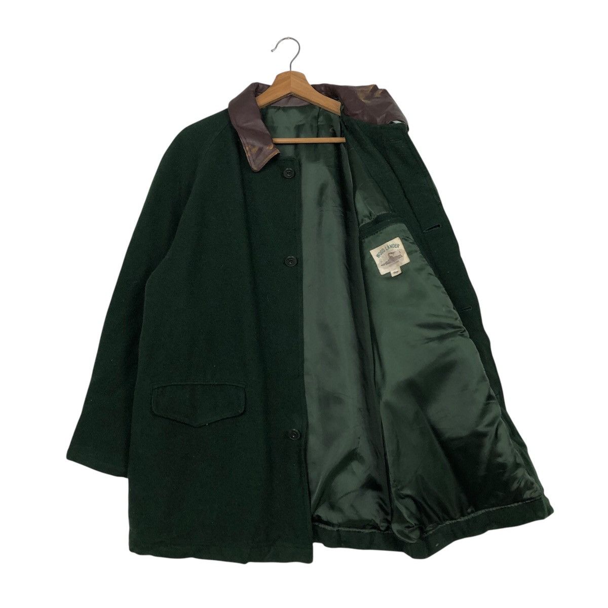 Japanese Brand 📌Vintage Chore Jacket Wood Lander Leather Collar Size US L / EU 52-54 / 3 - 12 Thumbnail