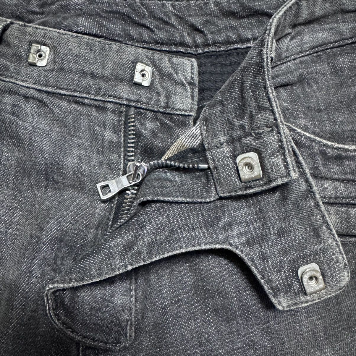 Balmain Decarnin era Classic Balmain Black Biker Jeans Distressed Size US 31 - 16 Thumbnail