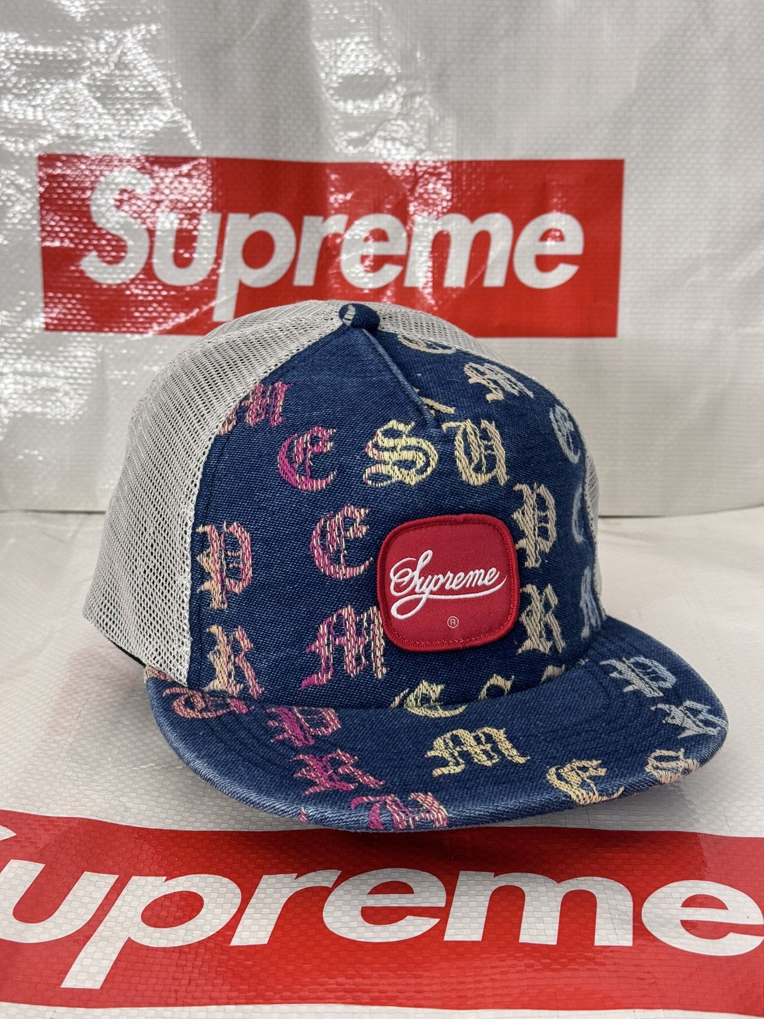 Supreme supreme gradient jacquard denim mesh back 5-panel