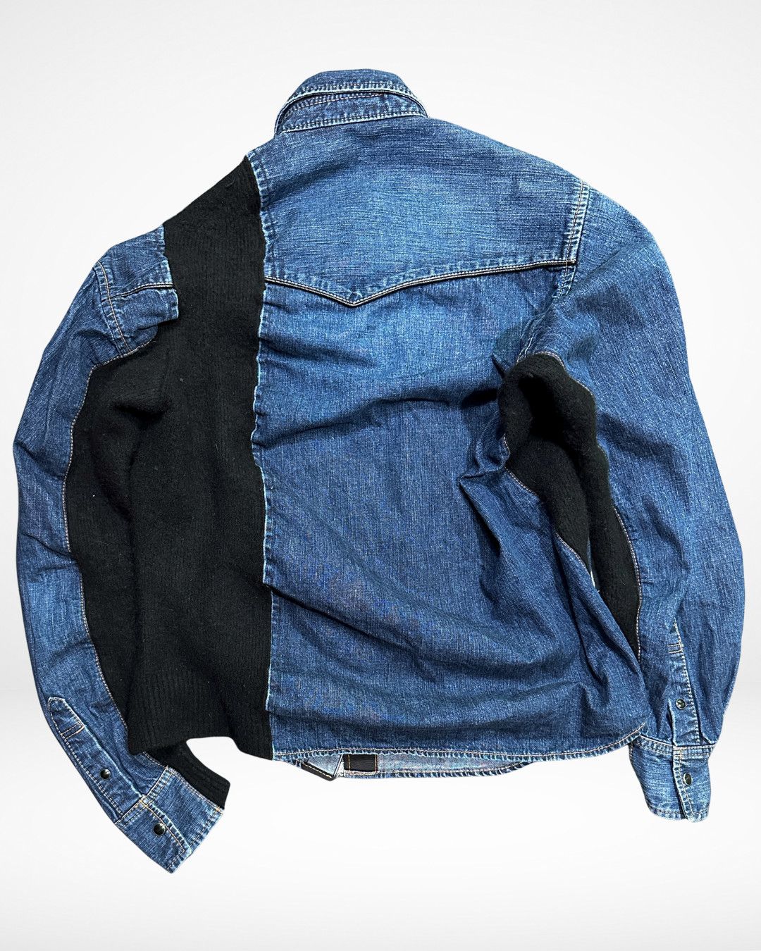 Sacai FW17 Leather Trimmed Hybrid Twisted Western Shirt Size US S / EU 44-46 / 1 - 7 Thumbnail