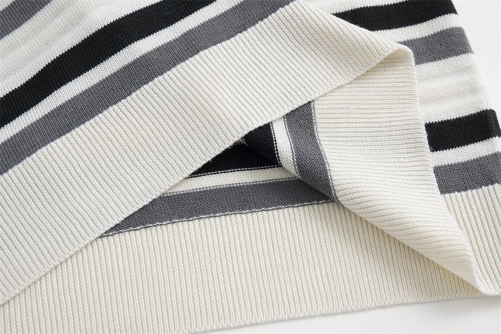 Vintage American retro men's street cotton striped lapel sweater Size US M / EU 48-50 / 2 - 5 Thumbnail