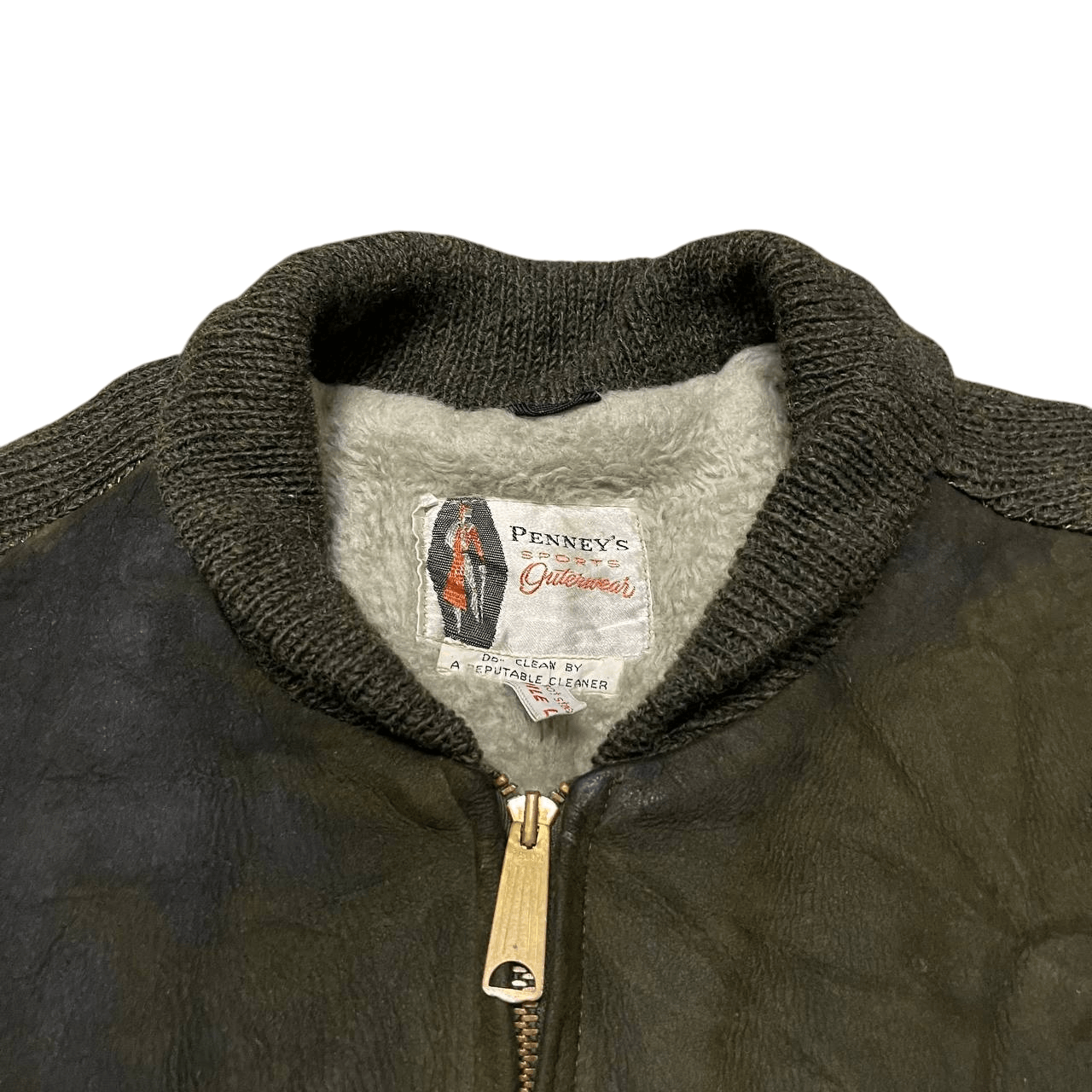 JCPenney Vintage 50's Penney's Sports Leather Knit Jacket Size US M / EU 48-50 / 2 - 5 Thumbnail