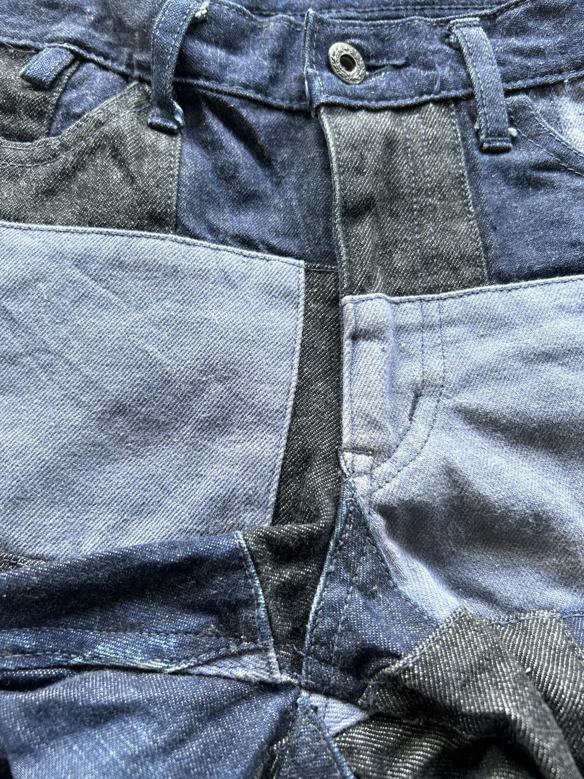 Japanese Brand × Kapital × Vintage Japanese Brand Four Bard Denim Patchwork Rare🎌☠️☠️ Size US 31 - 8 Thumbnail