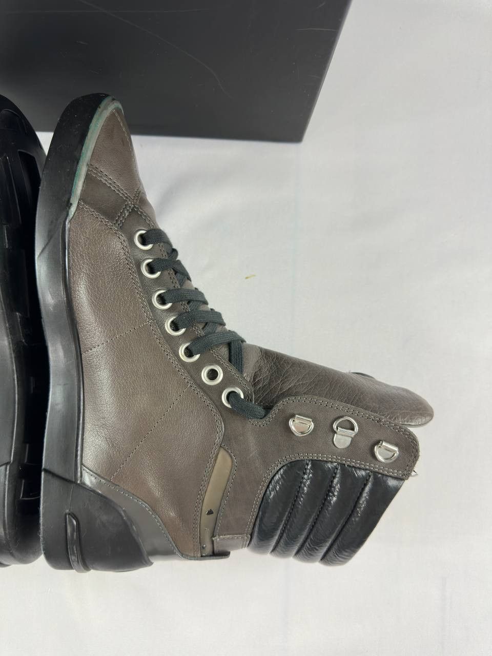 Hugo Boss VTG Hugo Boss Hunters Leather High Top Lace Up Sneakers Size US 7 / EU 40 - 12 Thumbnail