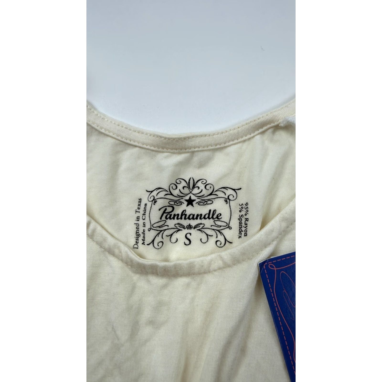 Vintage Panhandle Tank Top Small Ivory Western Graphic Rodeo Live To Ride Womens Size S / US 4 / IT 40 - 3 Thumbnail