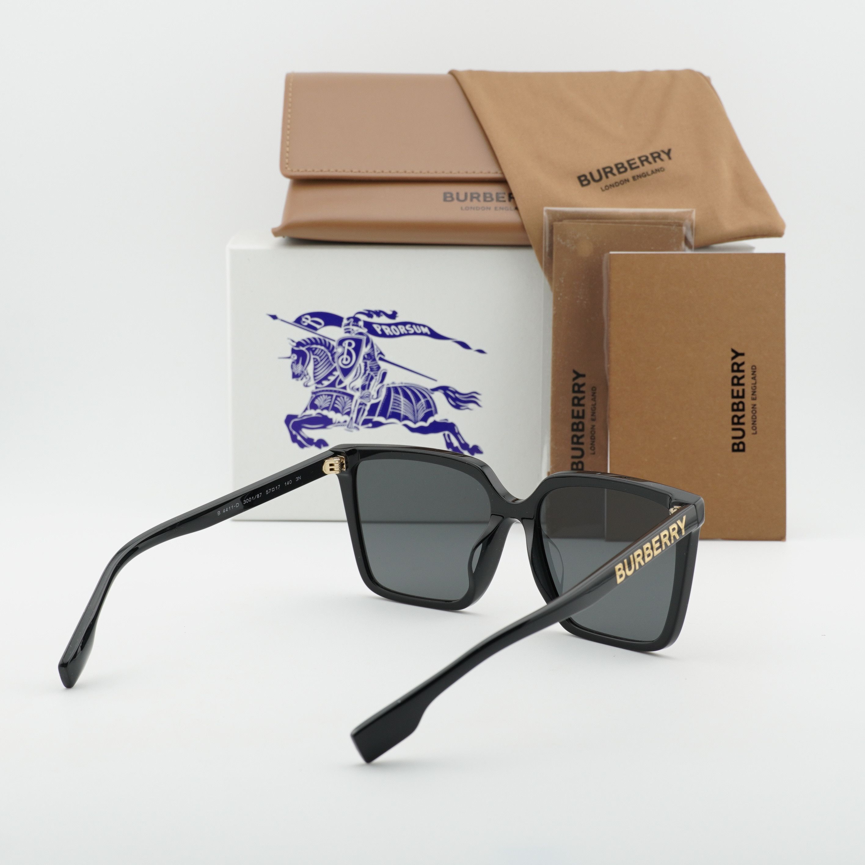 Burberry BE4411D 300187 Sunglasses Black Square Frame display picture 2
